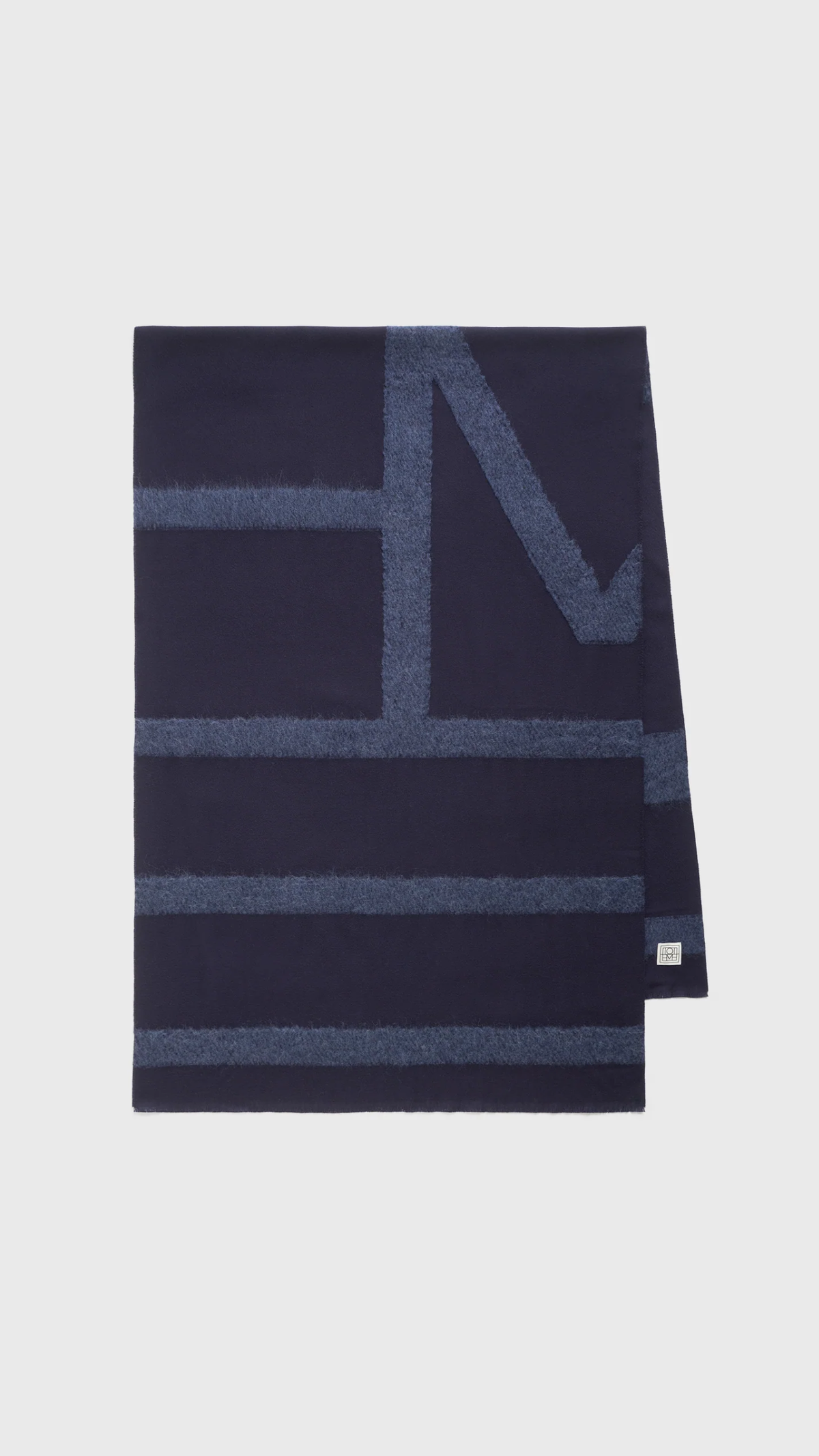 Toteme Monogram Twill Scarf in Navy