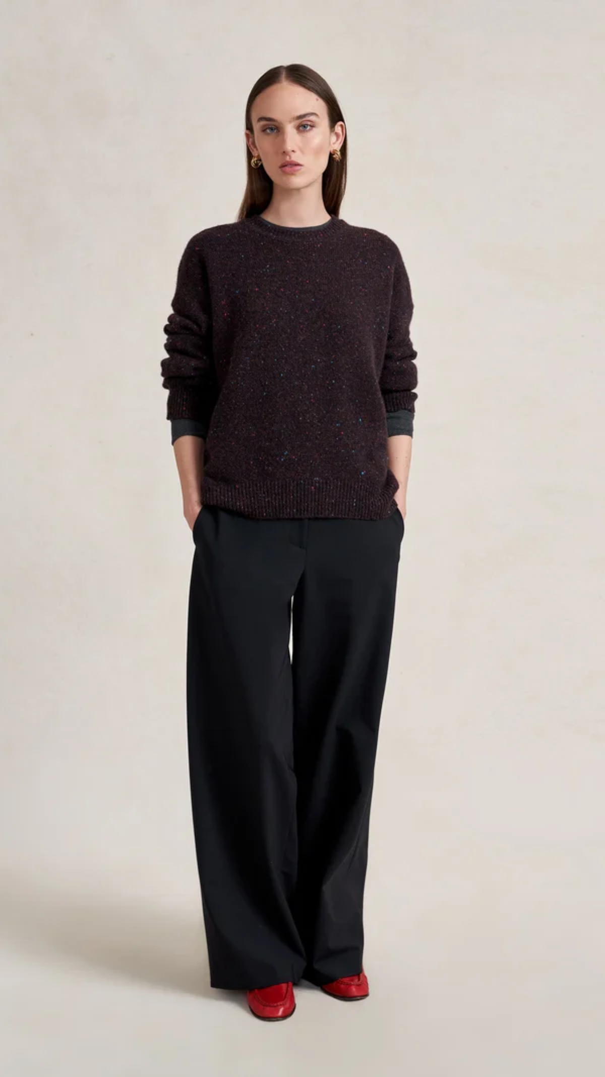 La Ligne Lafayette Sweater in Chocolate Speckle