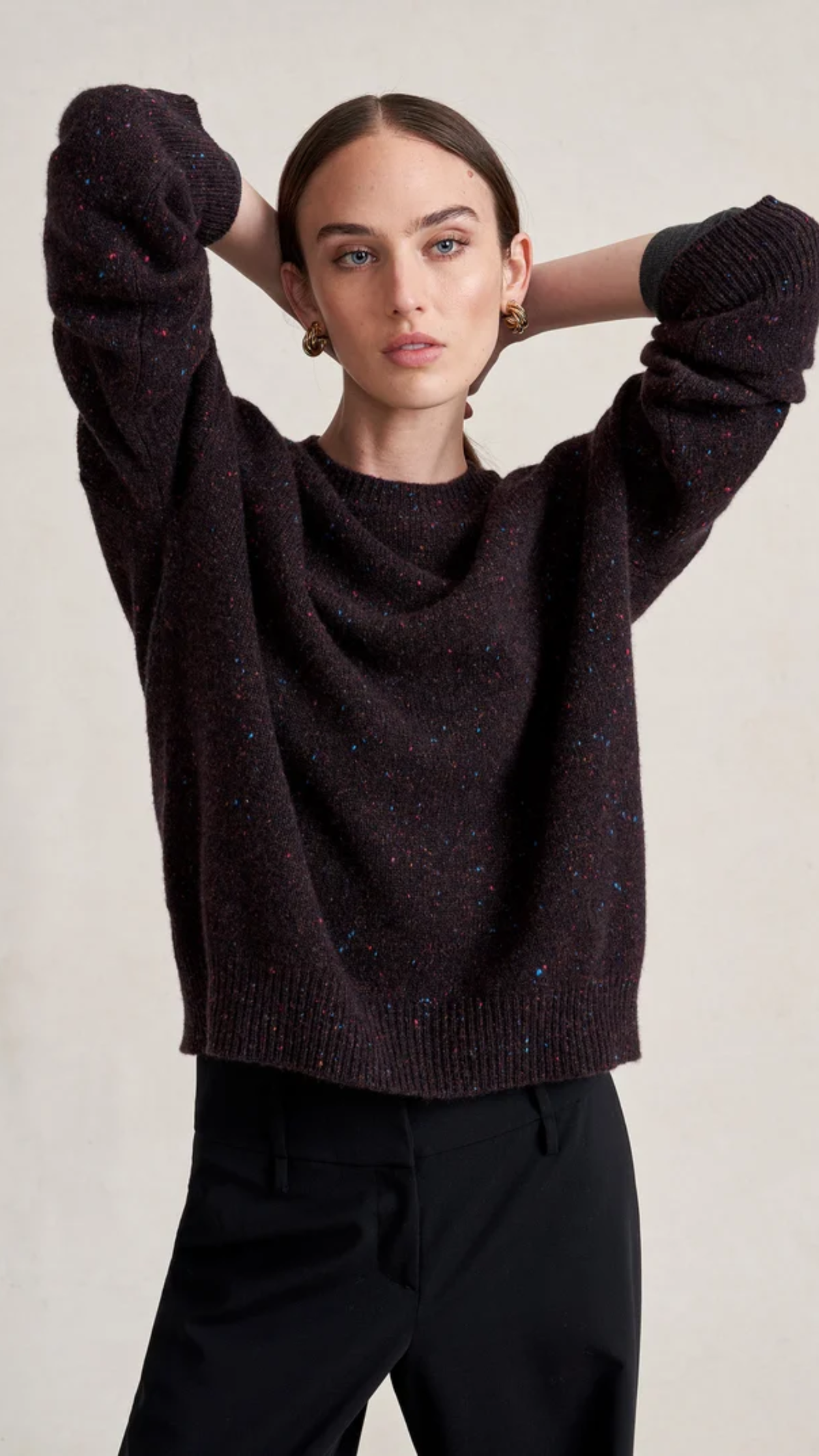 La Ligne Lafayette Sweater in Chocolate Speckle