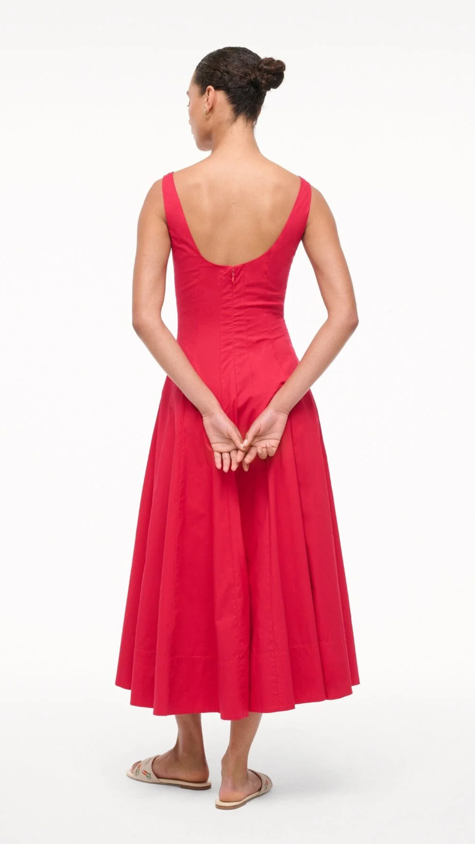 Staud Wells Dress in Cherry