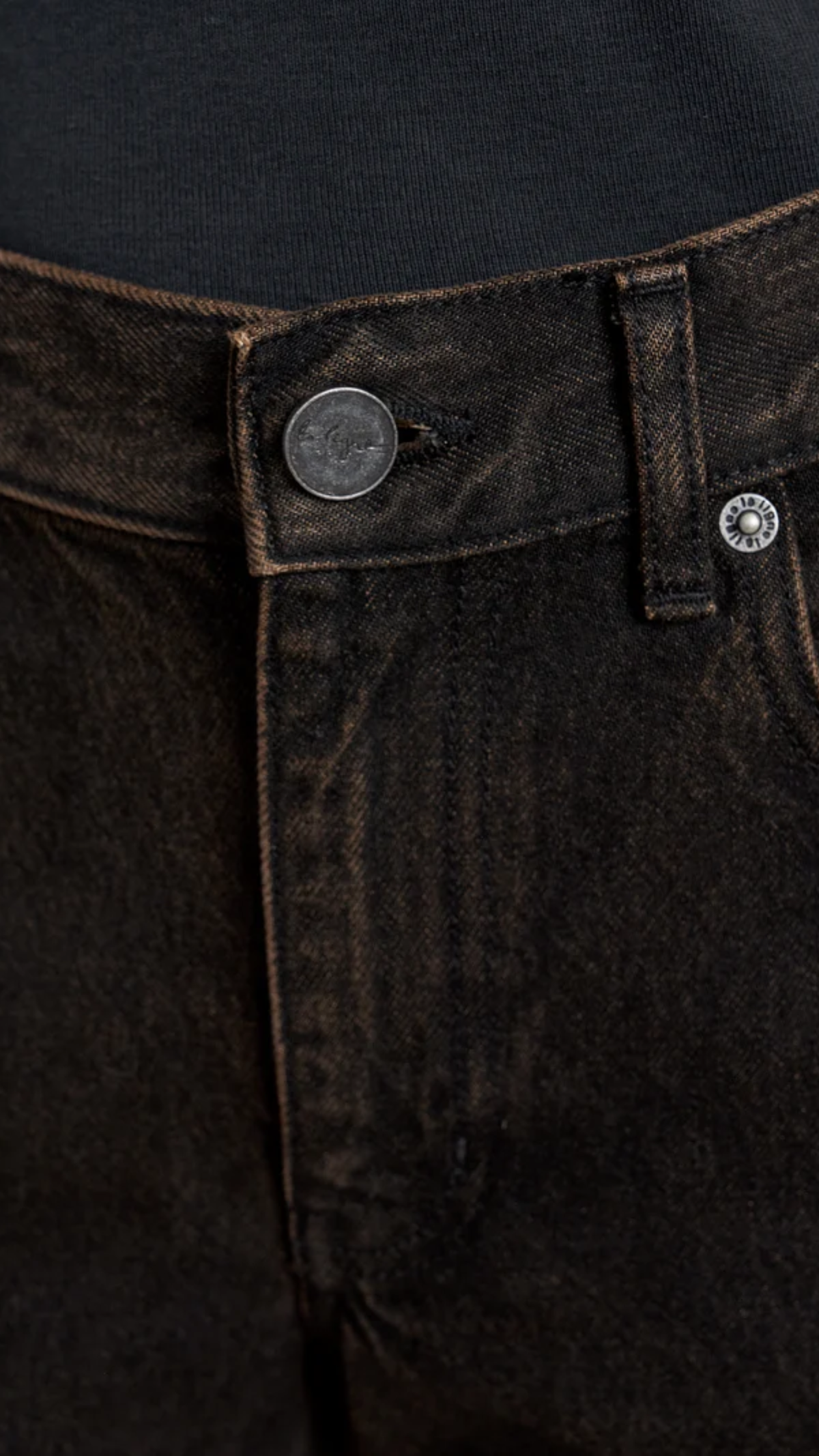 La Ligne The Marilyn Mid-Rise Barrel Jean in Chocolate Acid
