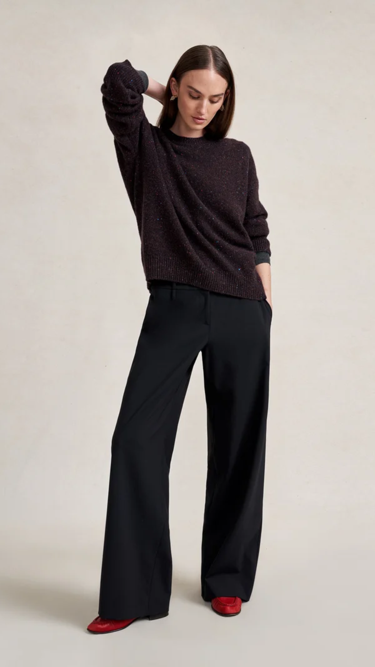 La Ligne Lafayette Sweater in Chocolate Speckle