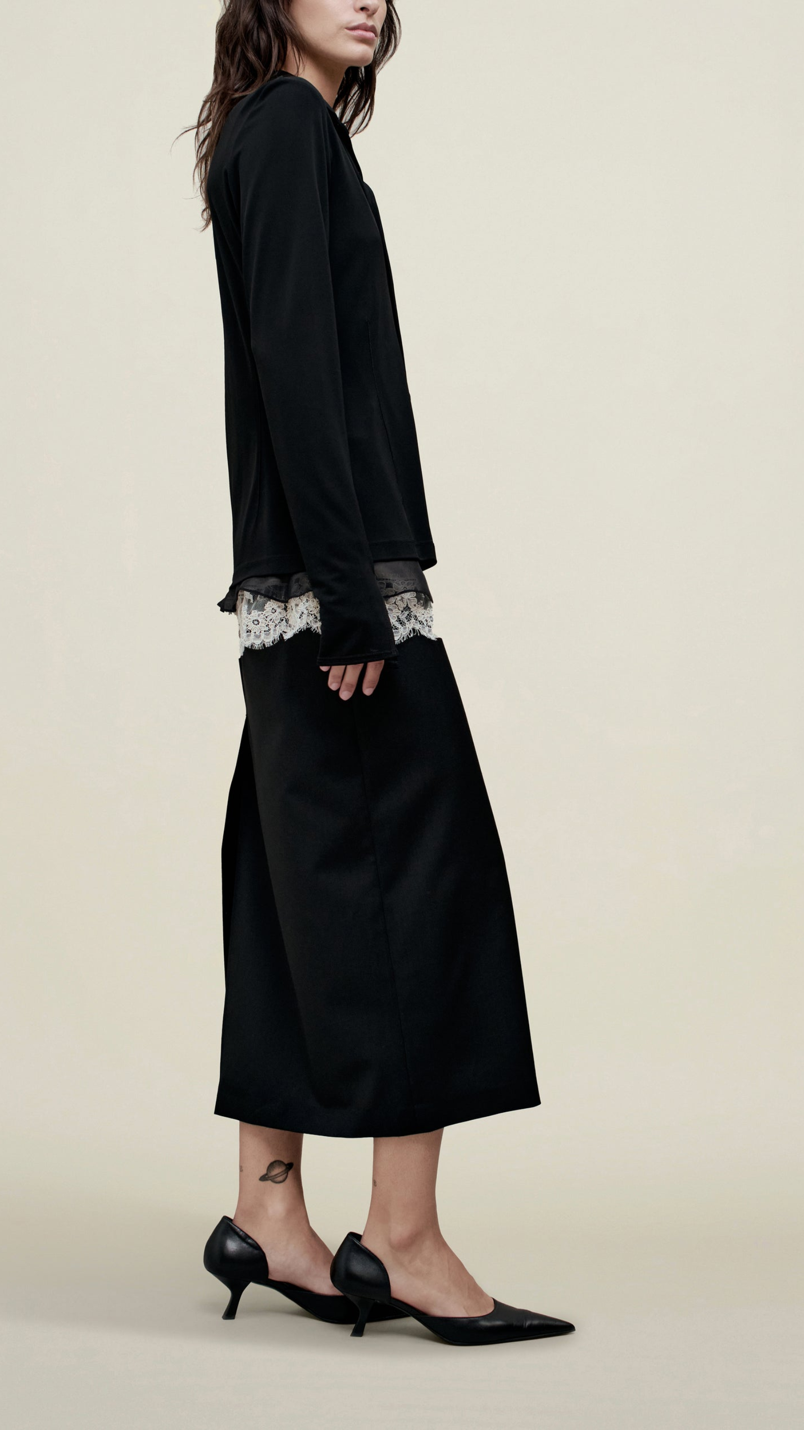 Kallmeyer Frankie Matte Jersey Button Down in Black
