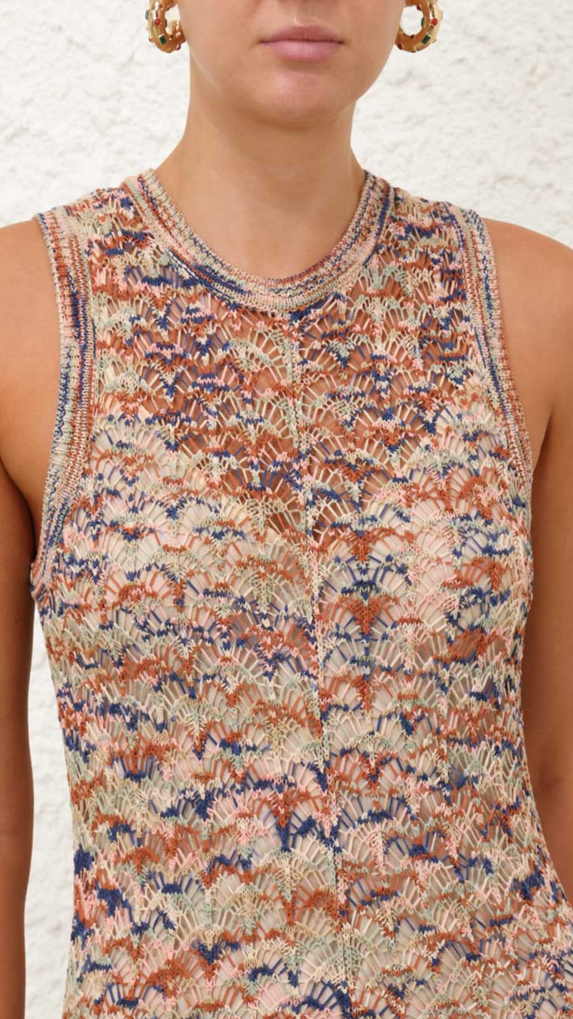 Zimmermann Wylie Tank Knit Dress in Multi