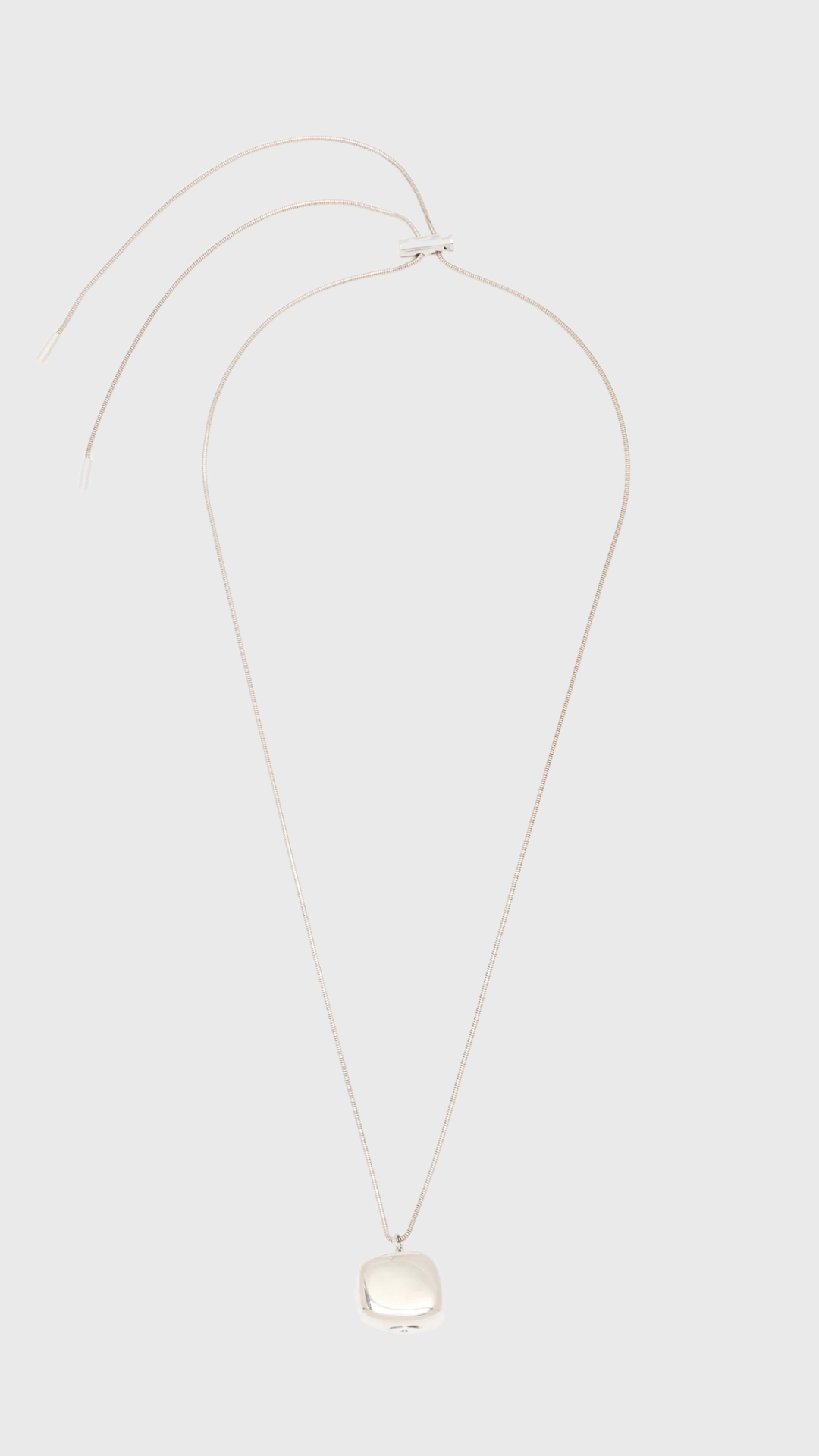 Plan C Stone Cord Pendant Necklace in Silver