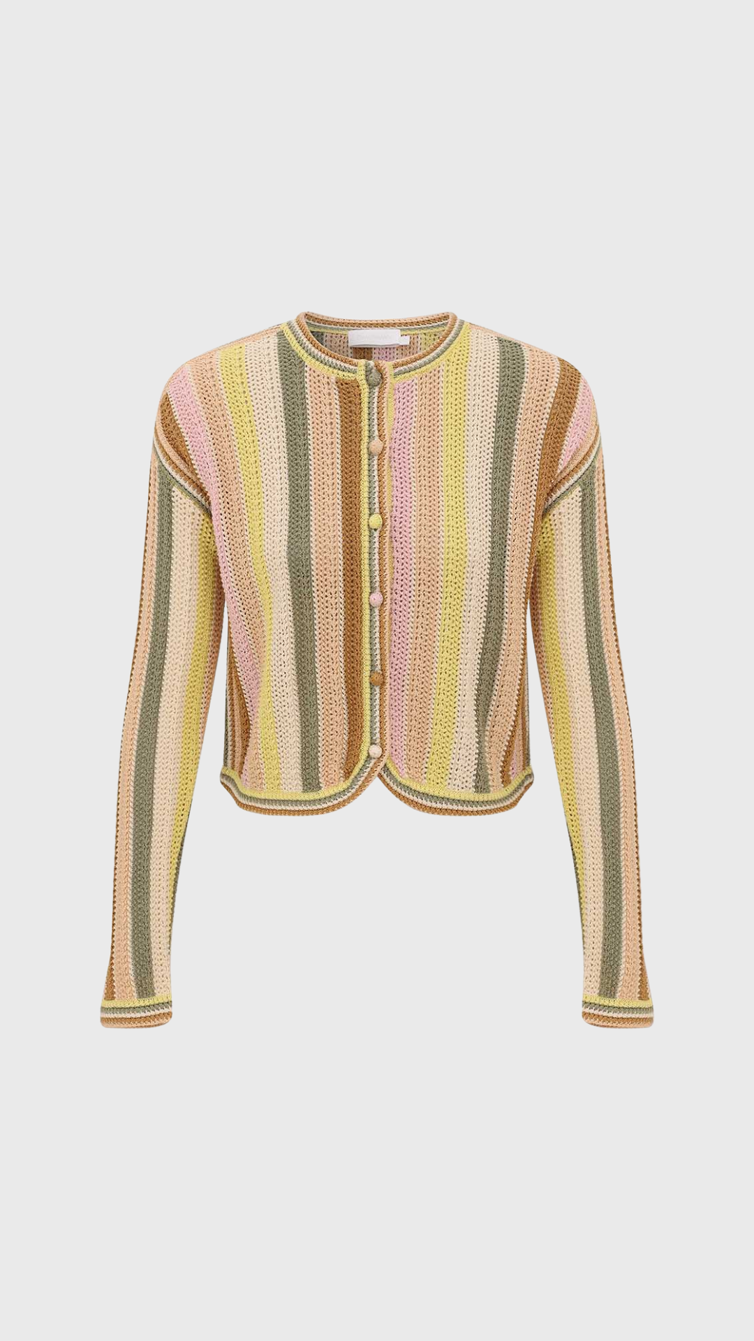 Zimmermann Indra Stripe Crochet Cardigan in Multi