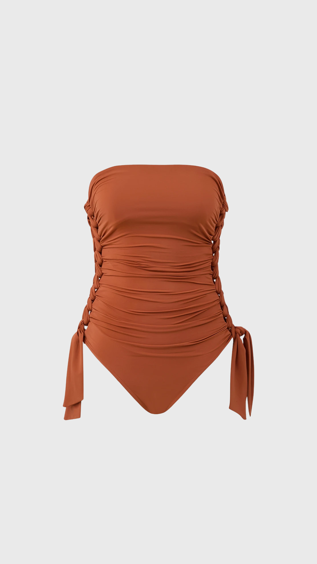 Zimmermann Daylight Braided Gathered One Piece in Copper