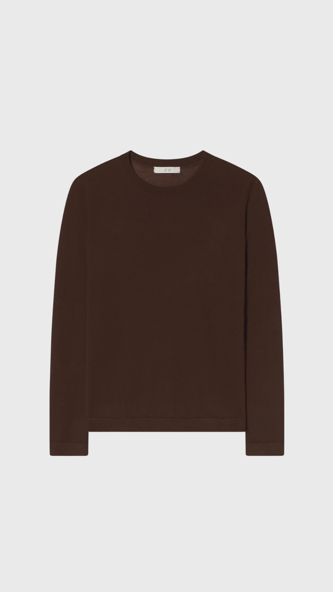 CO Long Sleeve Cashmere Sweater in Chocolate