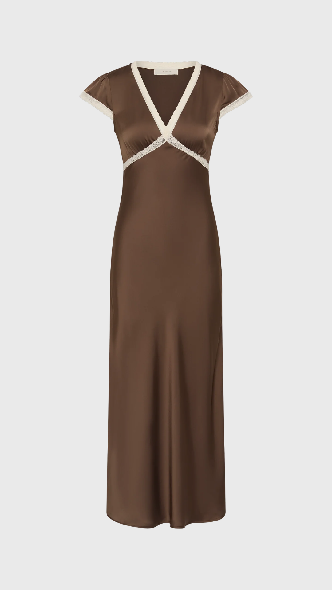 Faithfull Elvira Midi Dress in Chocolate Lace