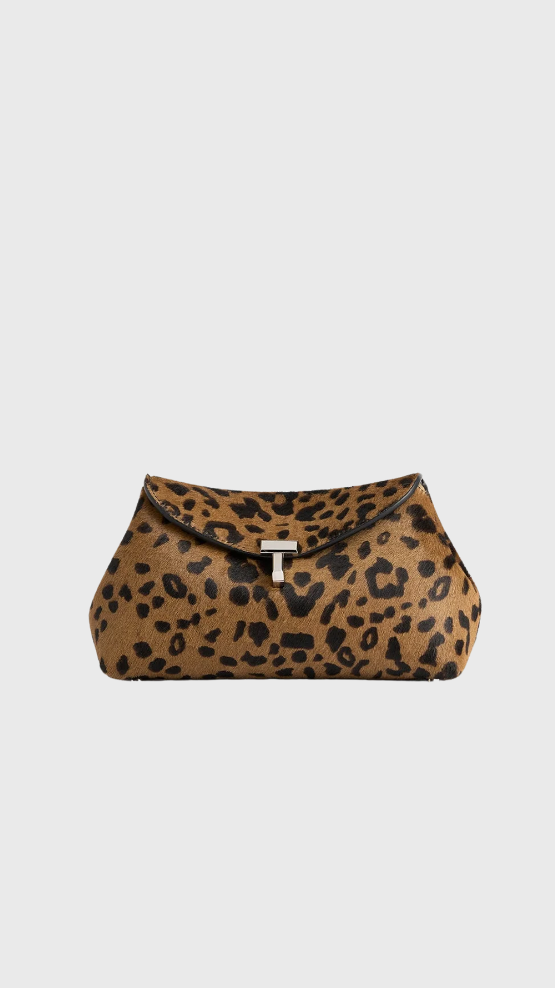 Toteme Mini T-Lock Pony Hair Clutch in Leopard