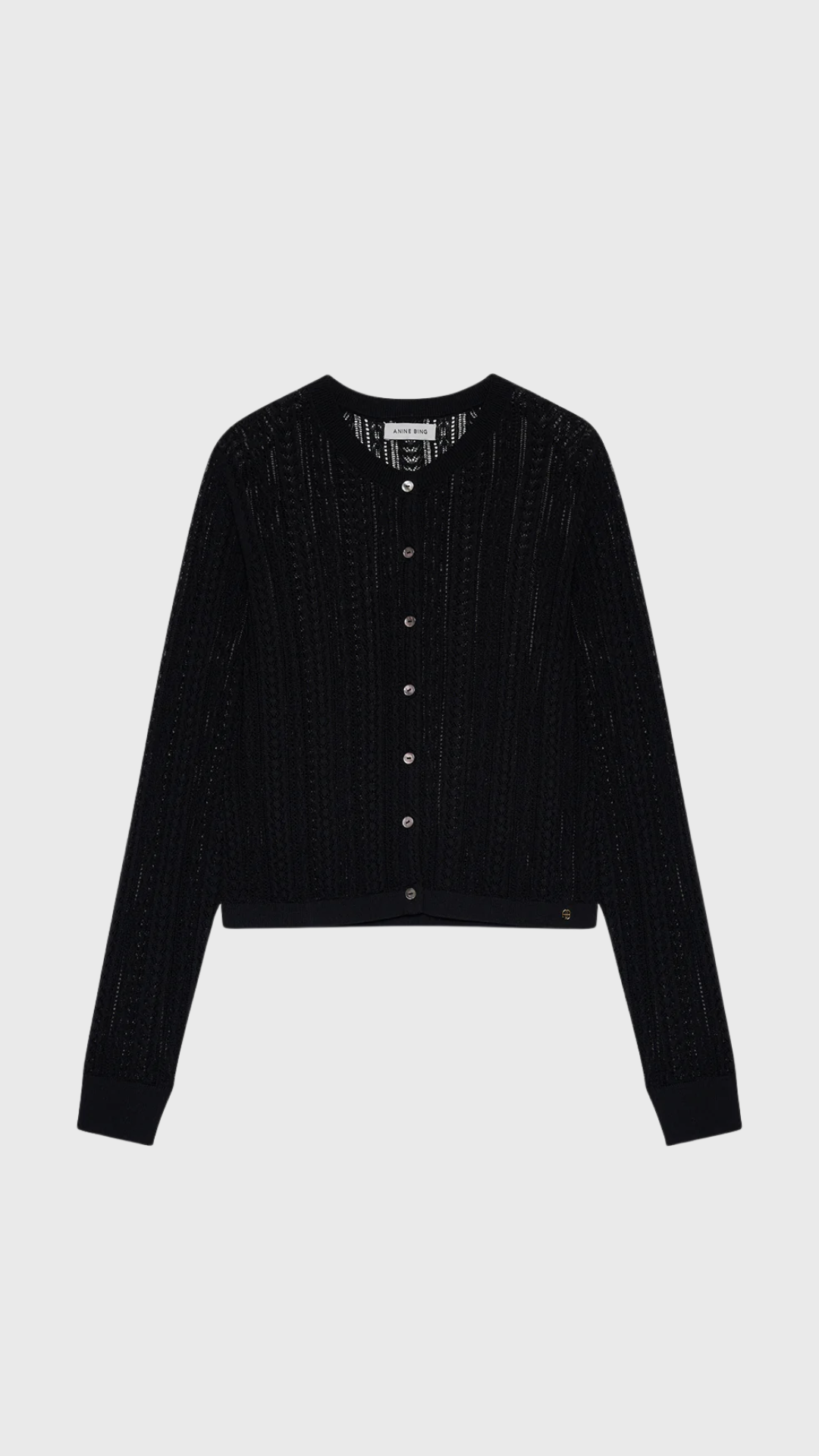 Anine Bing Moni Crop Cardigan in Black