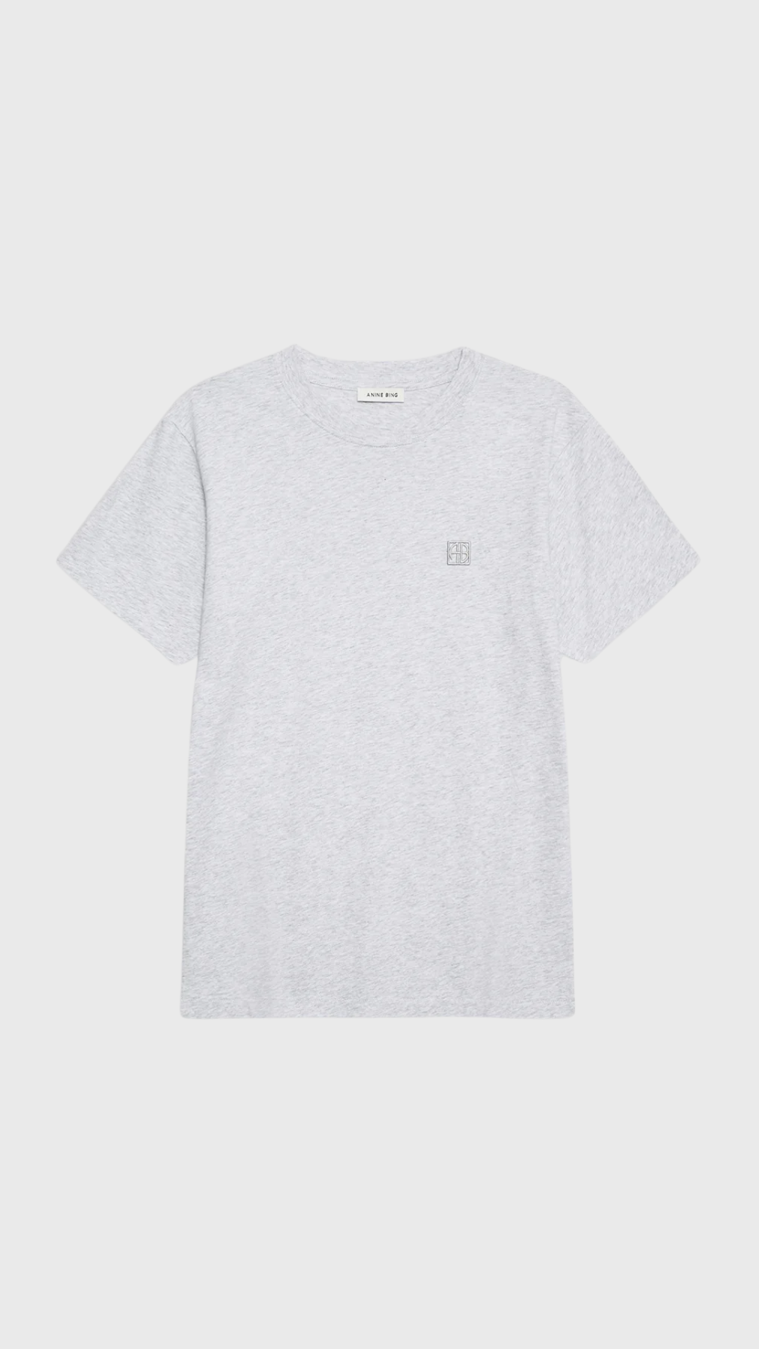 Anine Bing Lili Framed Monogram Tee in Grey