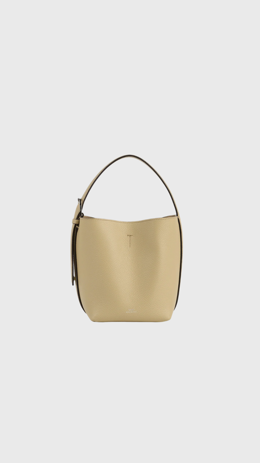 Toteme Petite Belted Grained-Leather Tote in Cashew