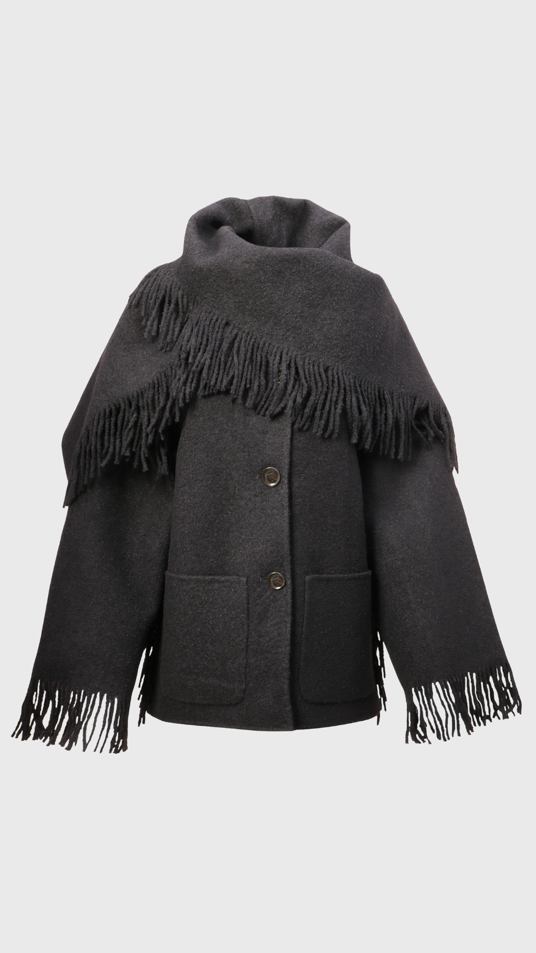 Toteme Fringed Scarf Jacket in Black