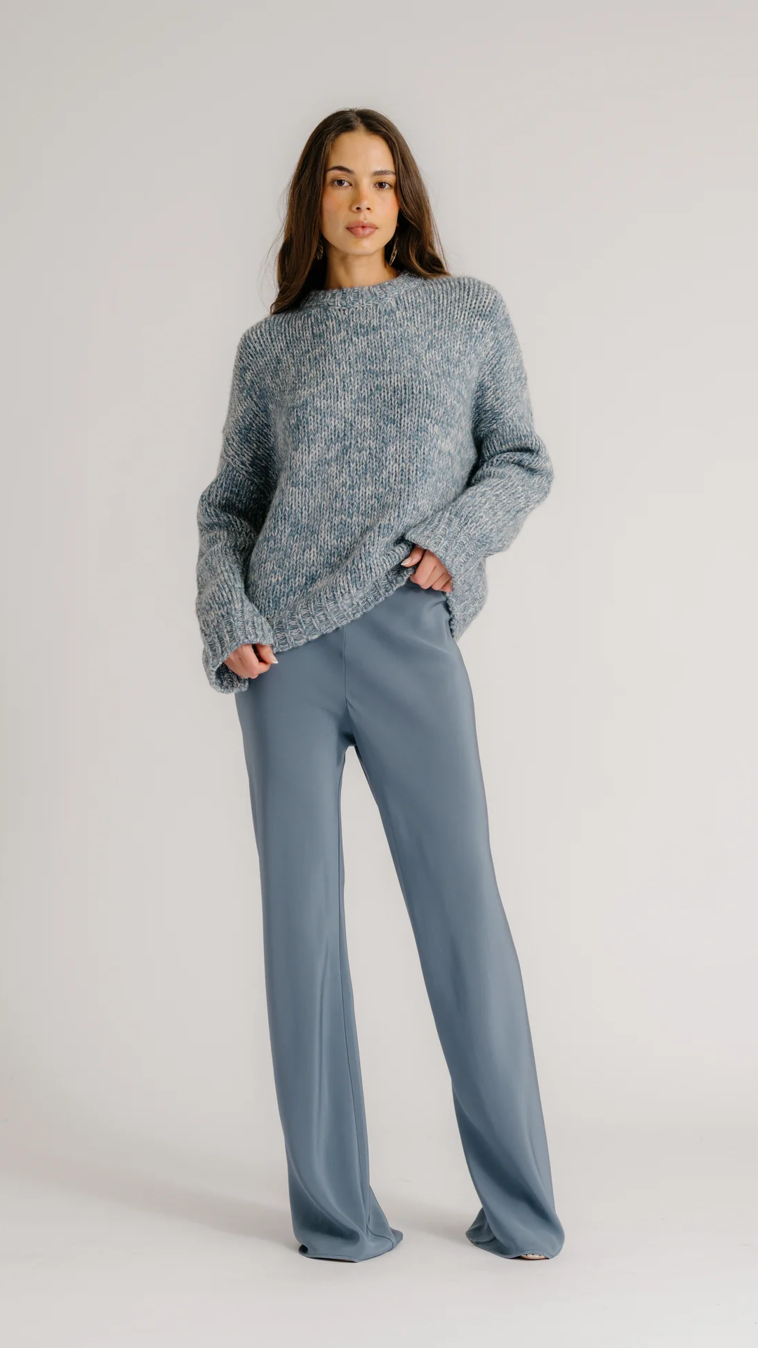 Sablyn Rio Flared Bias Cut Pant in Smoky Blue
