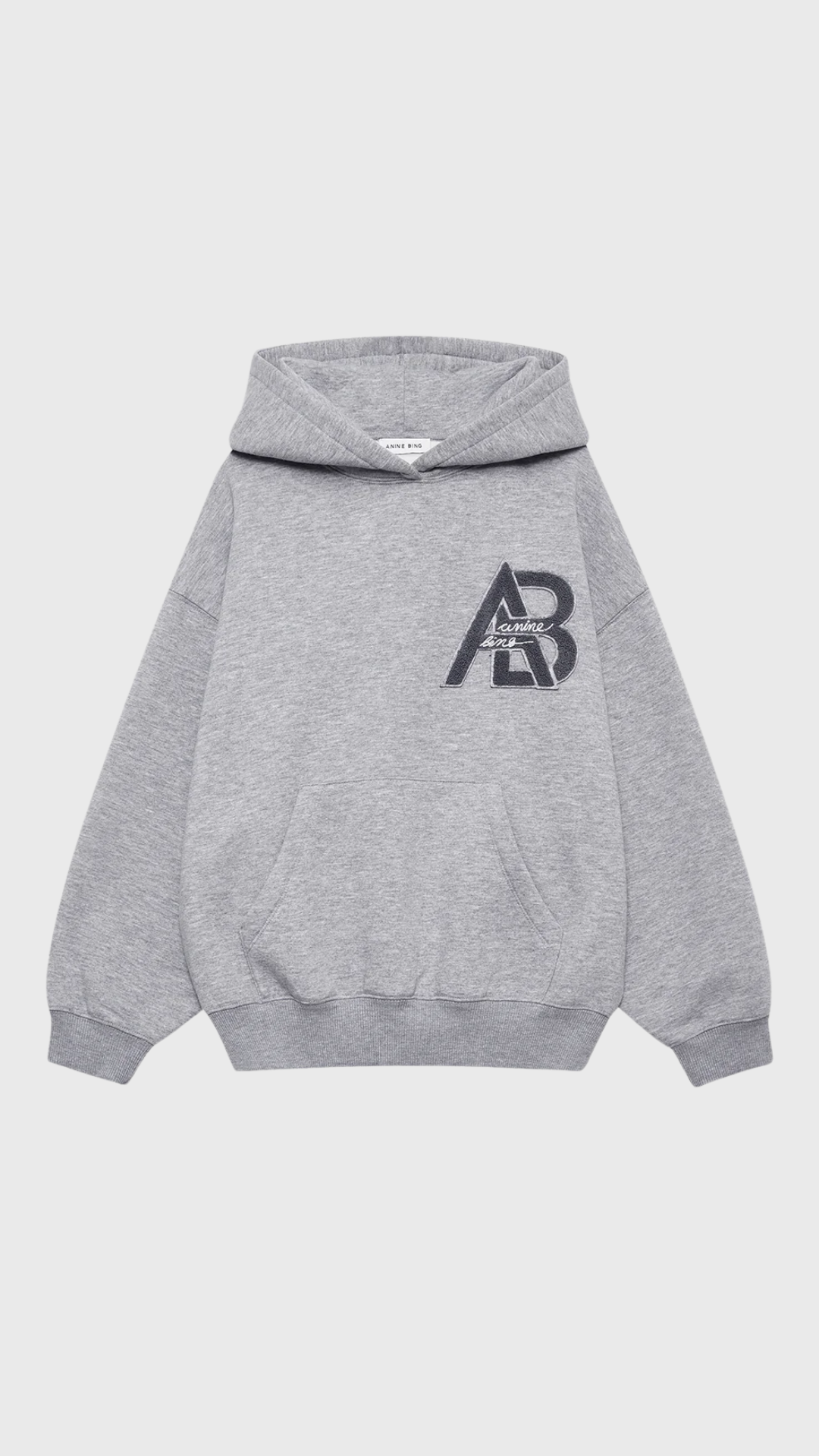 Anine Bing Jaci Hoodie Letterman in Medium Heather Grey