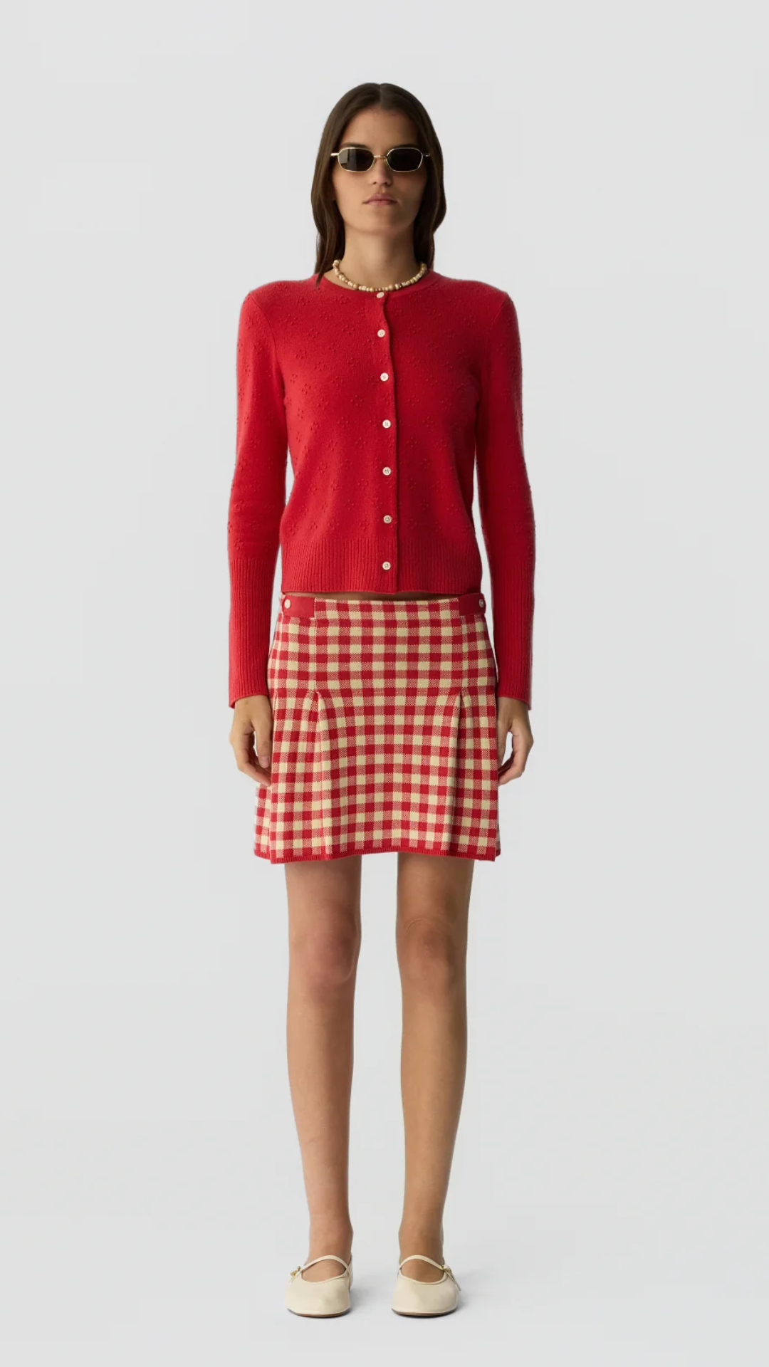 Guest In Residence Compass Jane Cardigan in Scarlet