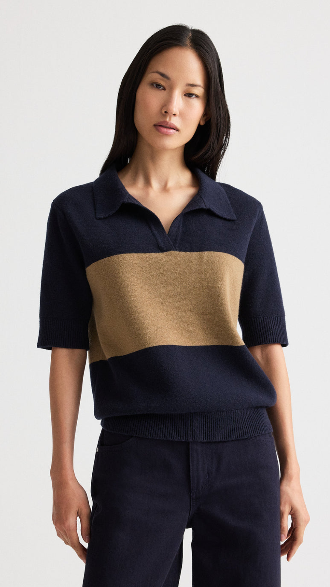 TWP Slightly Oversized Polo in Blueberry