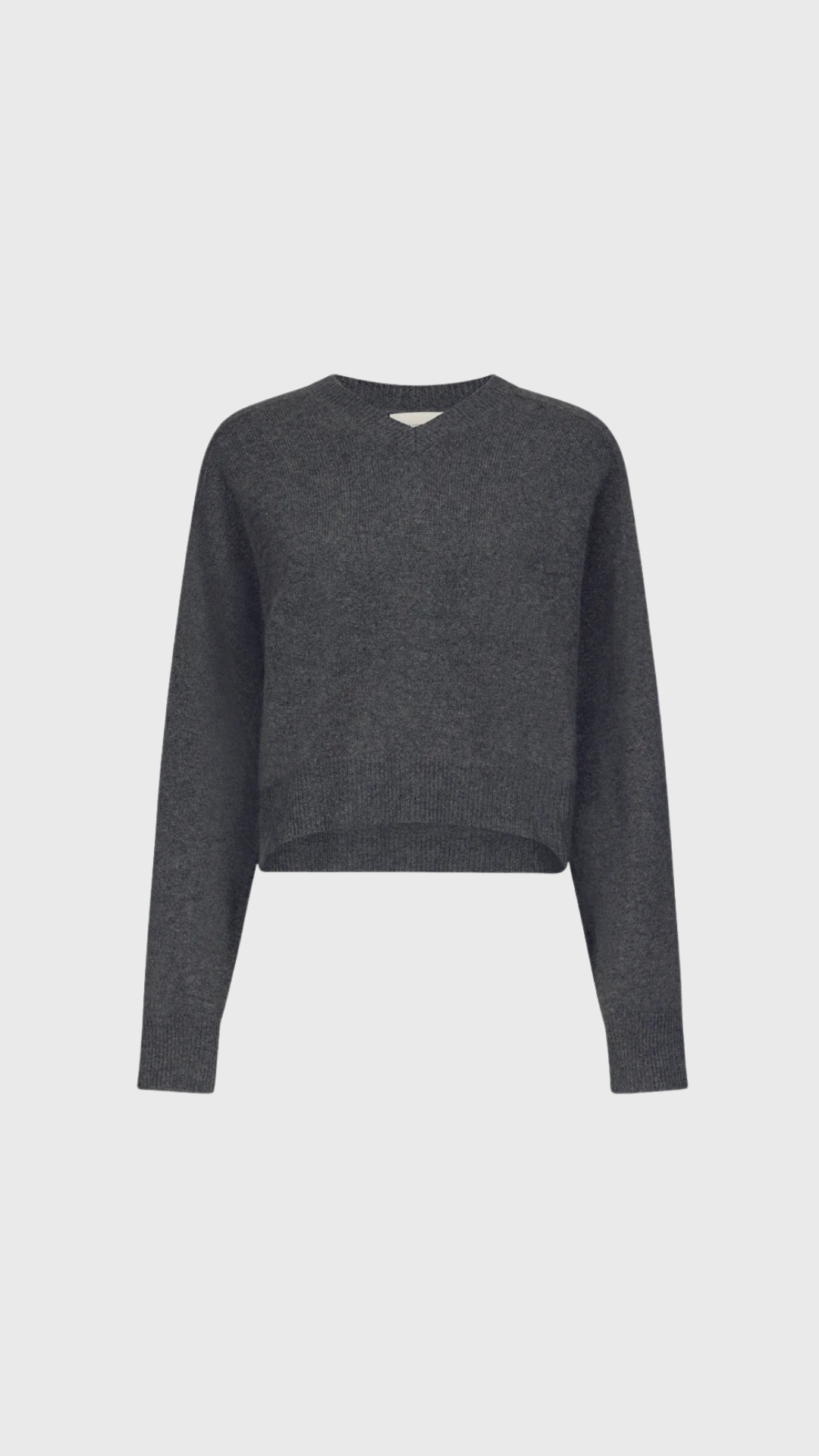 Loulou de Saison Anzor LDS V Neck Boxy Sweater in Anthracite