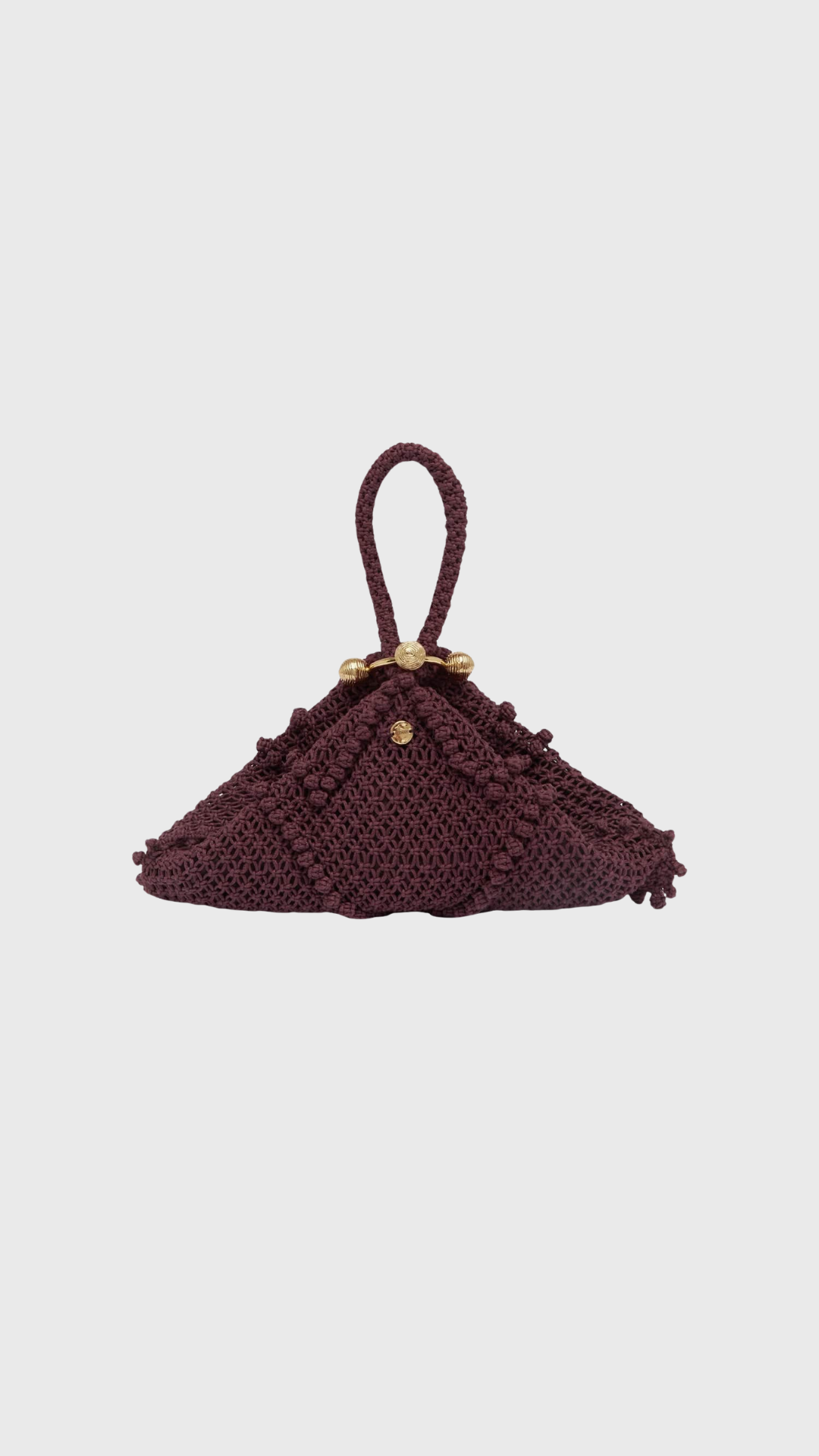 Alemais Mini Macrame Trapeze Pouch in Burgundy