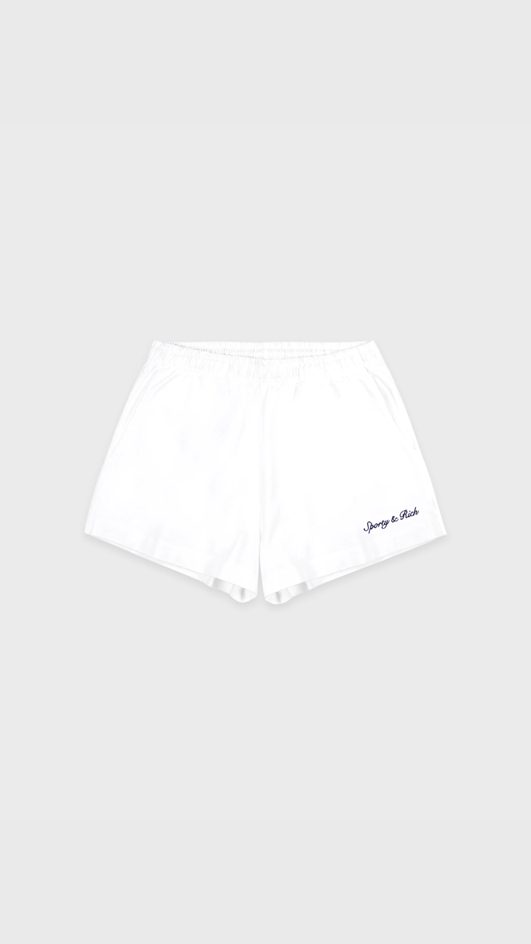 Sporty & Rich Syracuse Embroidered Disco Short in White