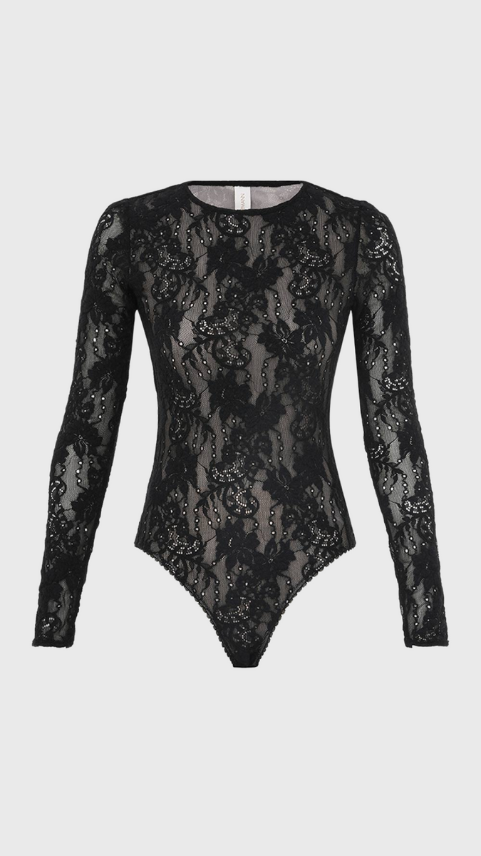 Zimmermann Lace Bodysuit in Black