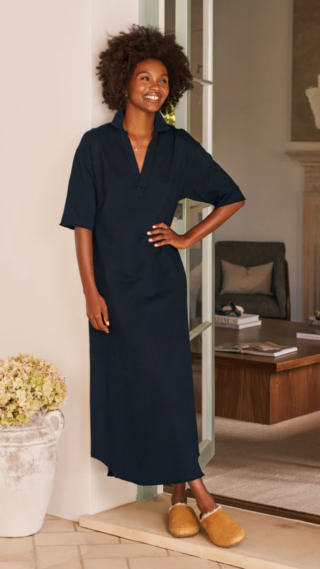 Frank & Eileen Emma Henley Maxi Dress in British Royal Navy