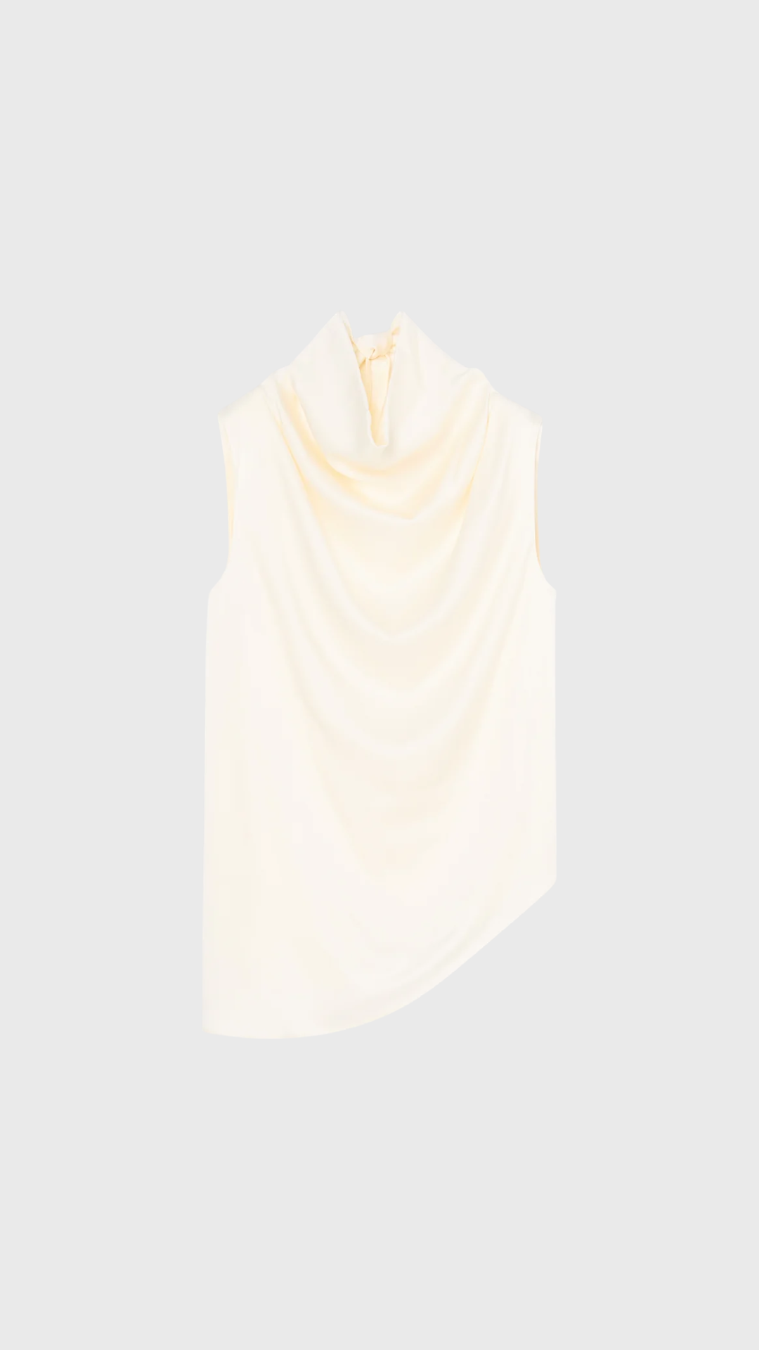 Rohe Sleeveless Draped Satin Top in Cream