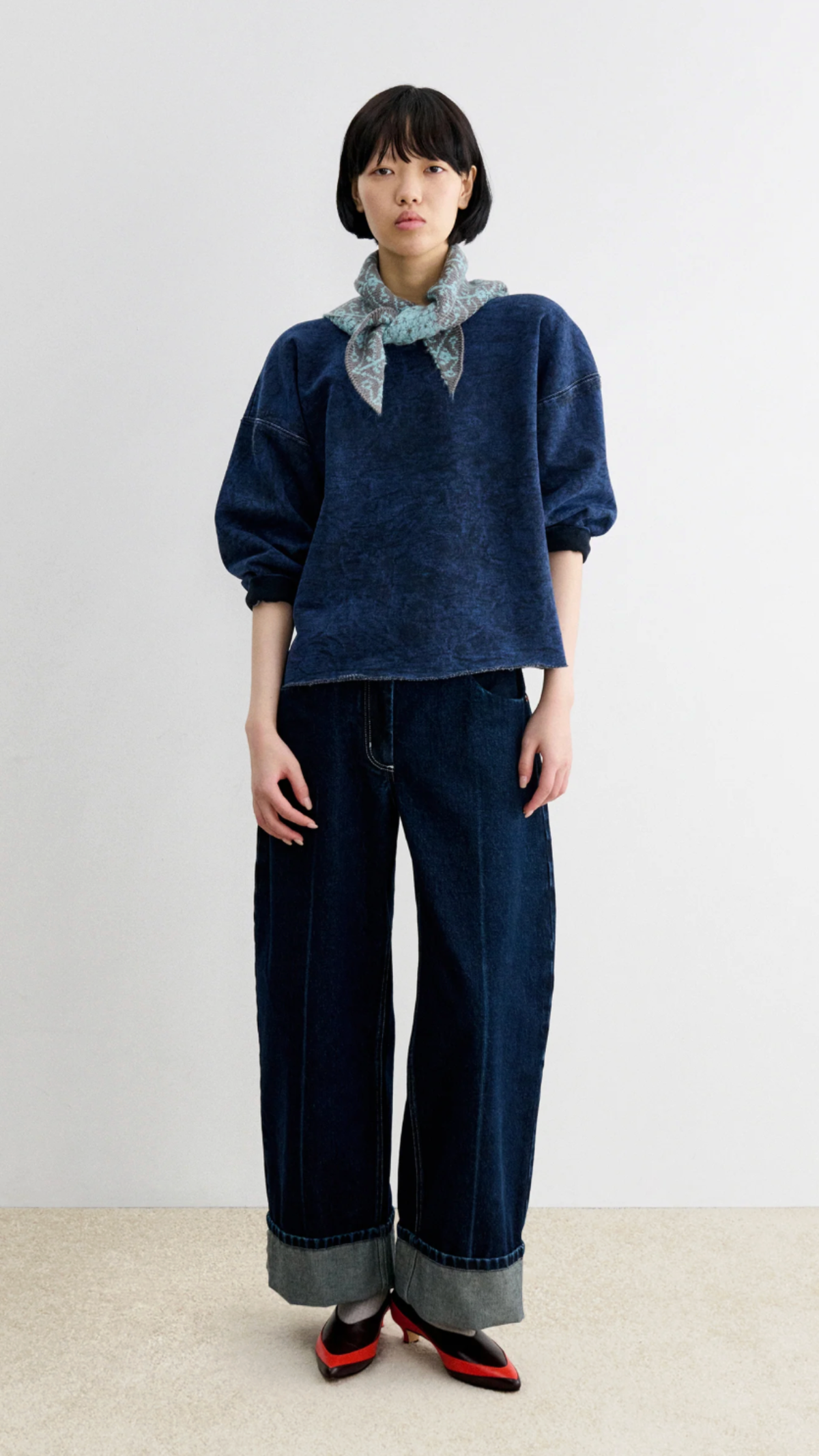 Rachel Comey Fond Sweatshirt in Indigo Acid Wash