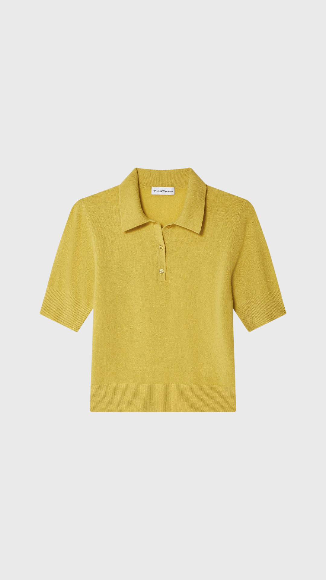 White + Warren Cashmere Polo Top in Sunbeam