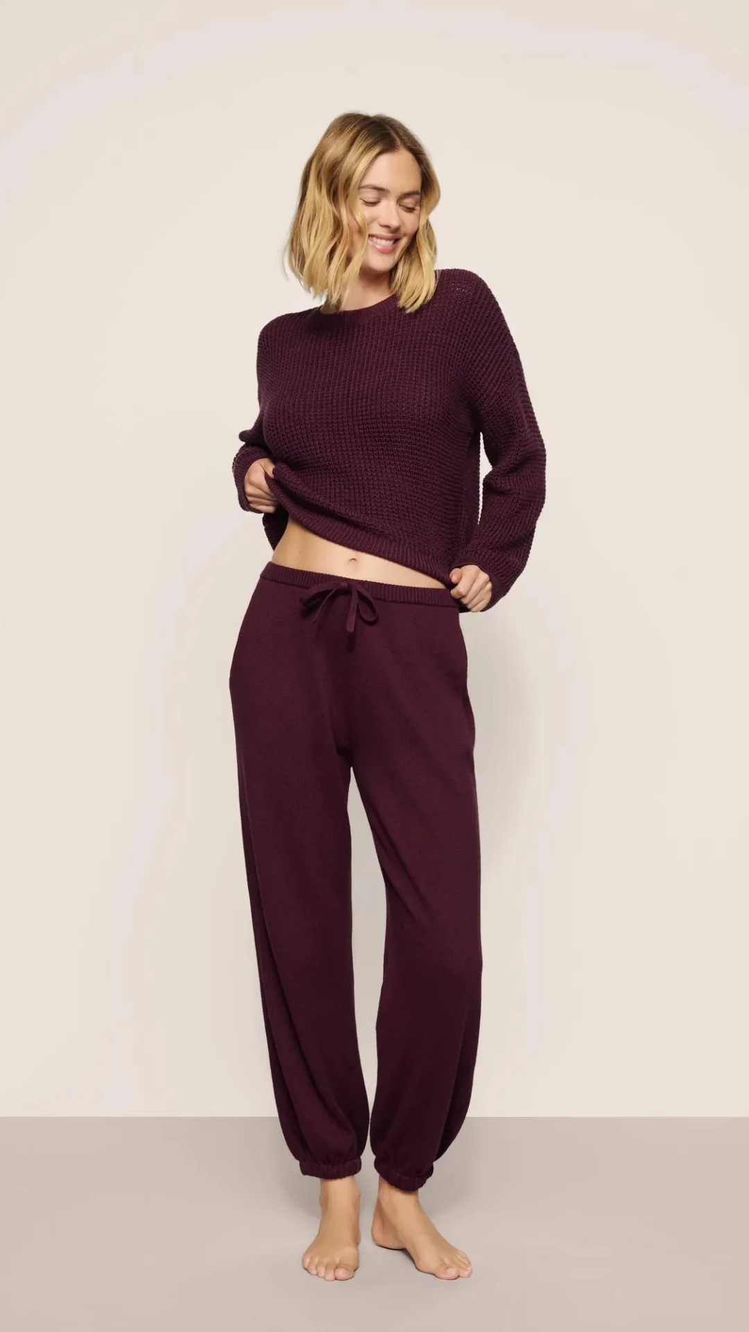 Eberjey Sweater Slouchy Pant in Wildberry