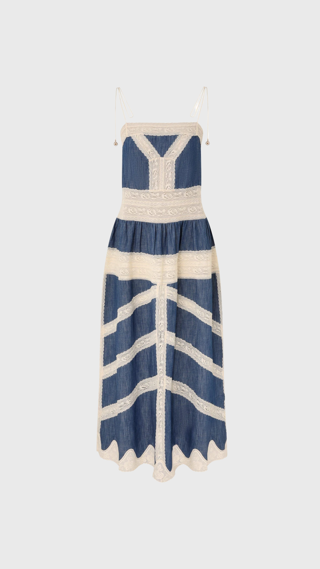 Zimmermann Awaken Denim Slip Dress in Raw Blue