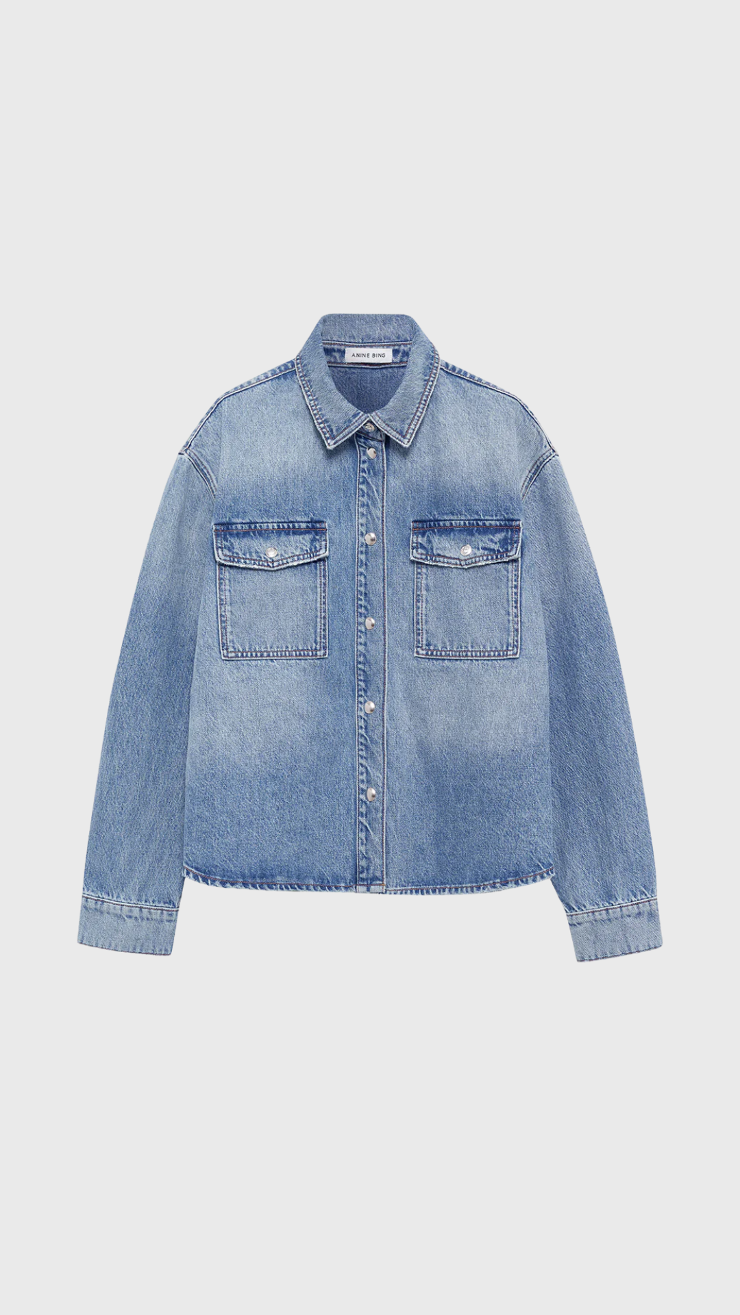 Anine Bing Paxton Denim Shirt in Washblue