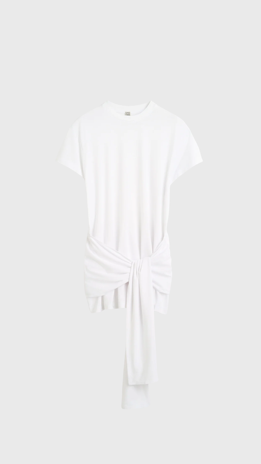 Toteme Tie Waist Jersey Top in White