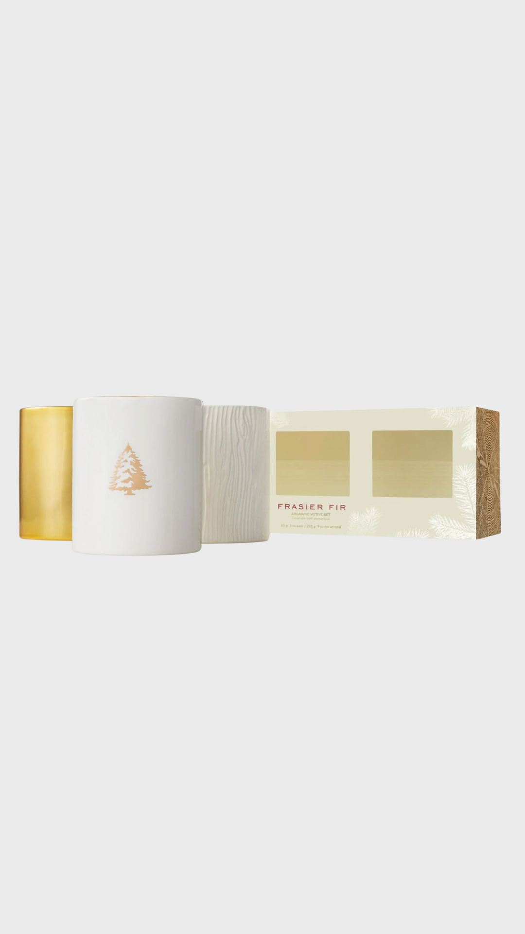 Frasier Fir Gilded Poured Candle Trio Set