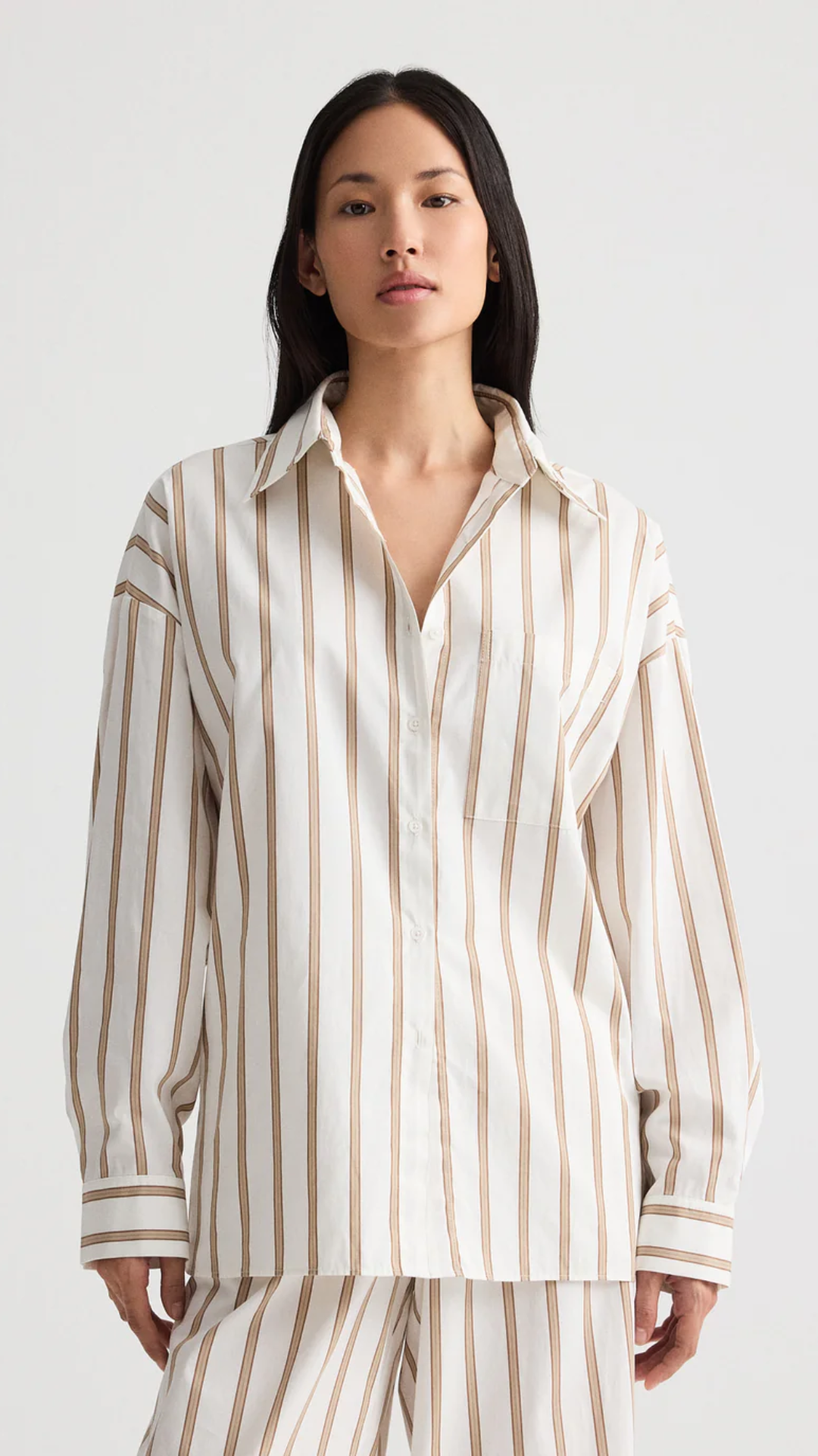 TWP Something Borrowed Shirt in White/Khaki