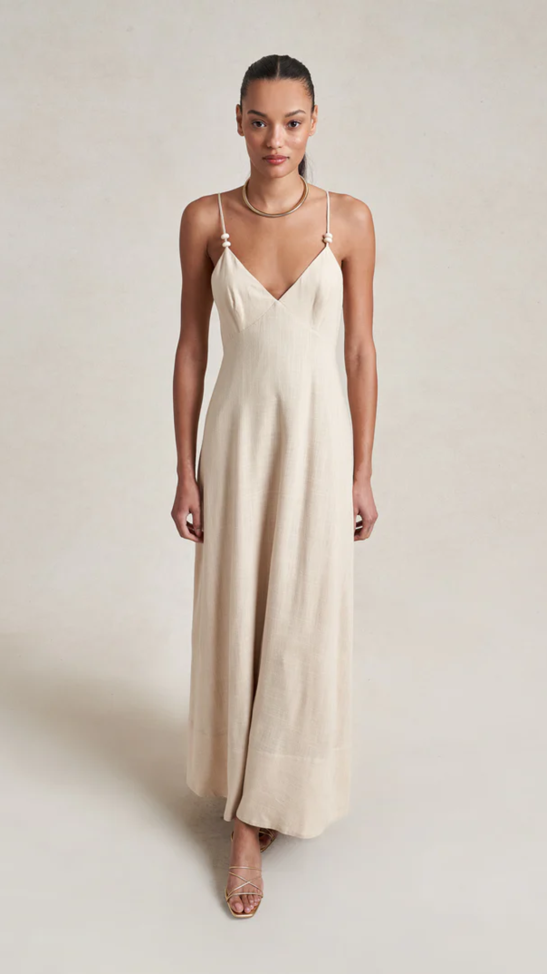 La Ligne Linen Maxi Dress in Sand