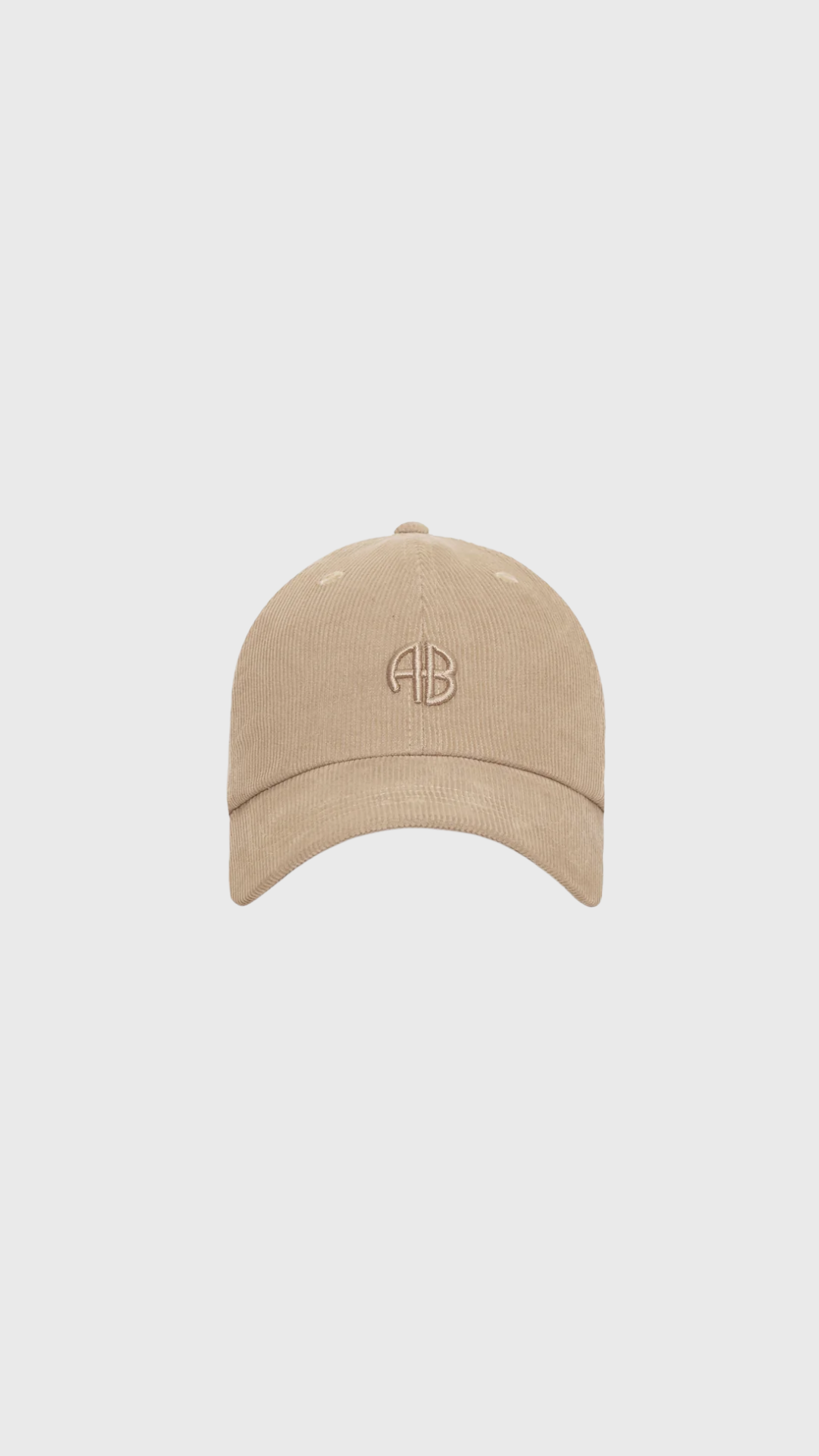 Anine Bing Jeremy Baseball Cap AB Corduroy in Beige