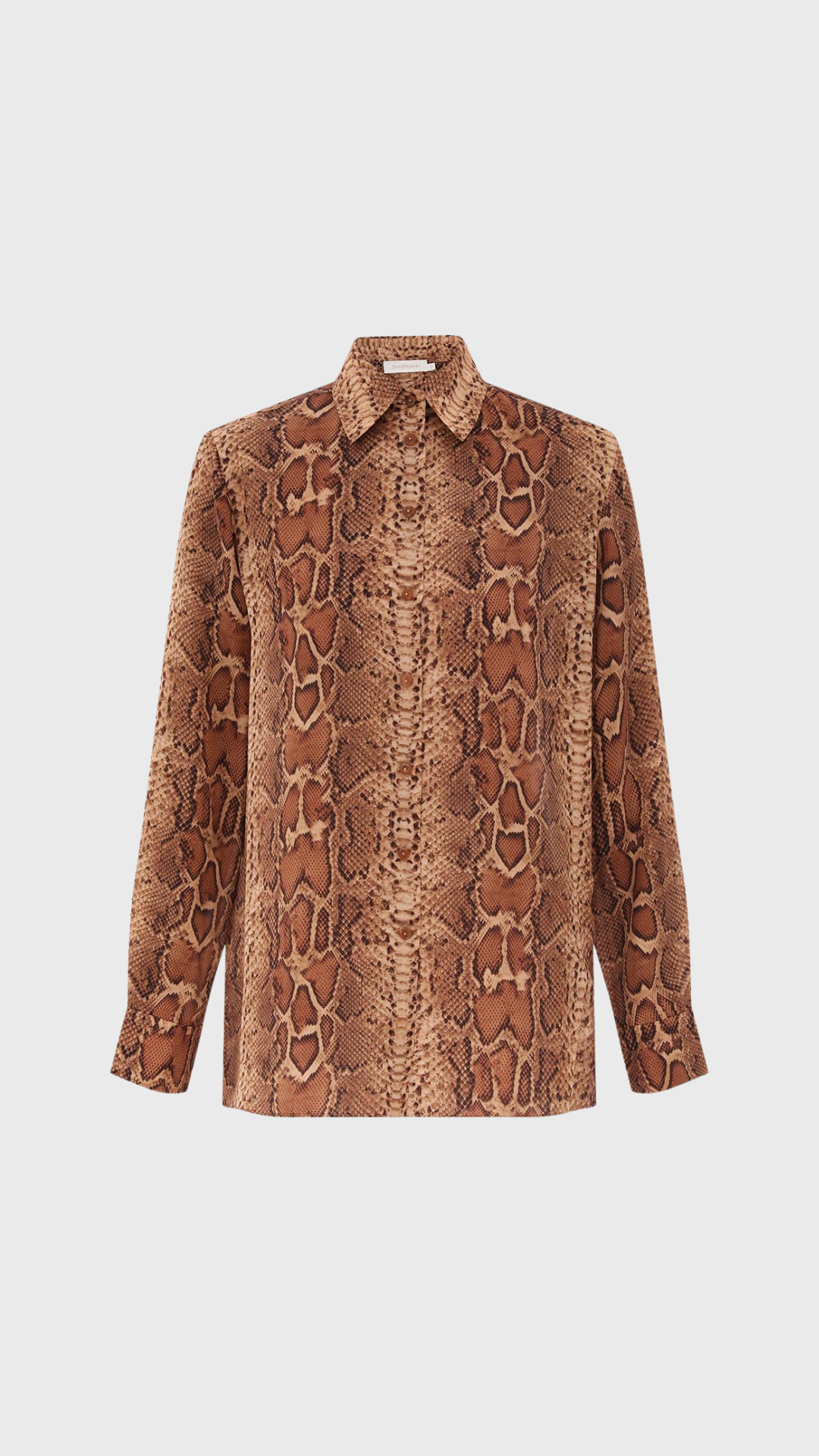 Zimmermann Hypnotic Shirt in Tan Snake
