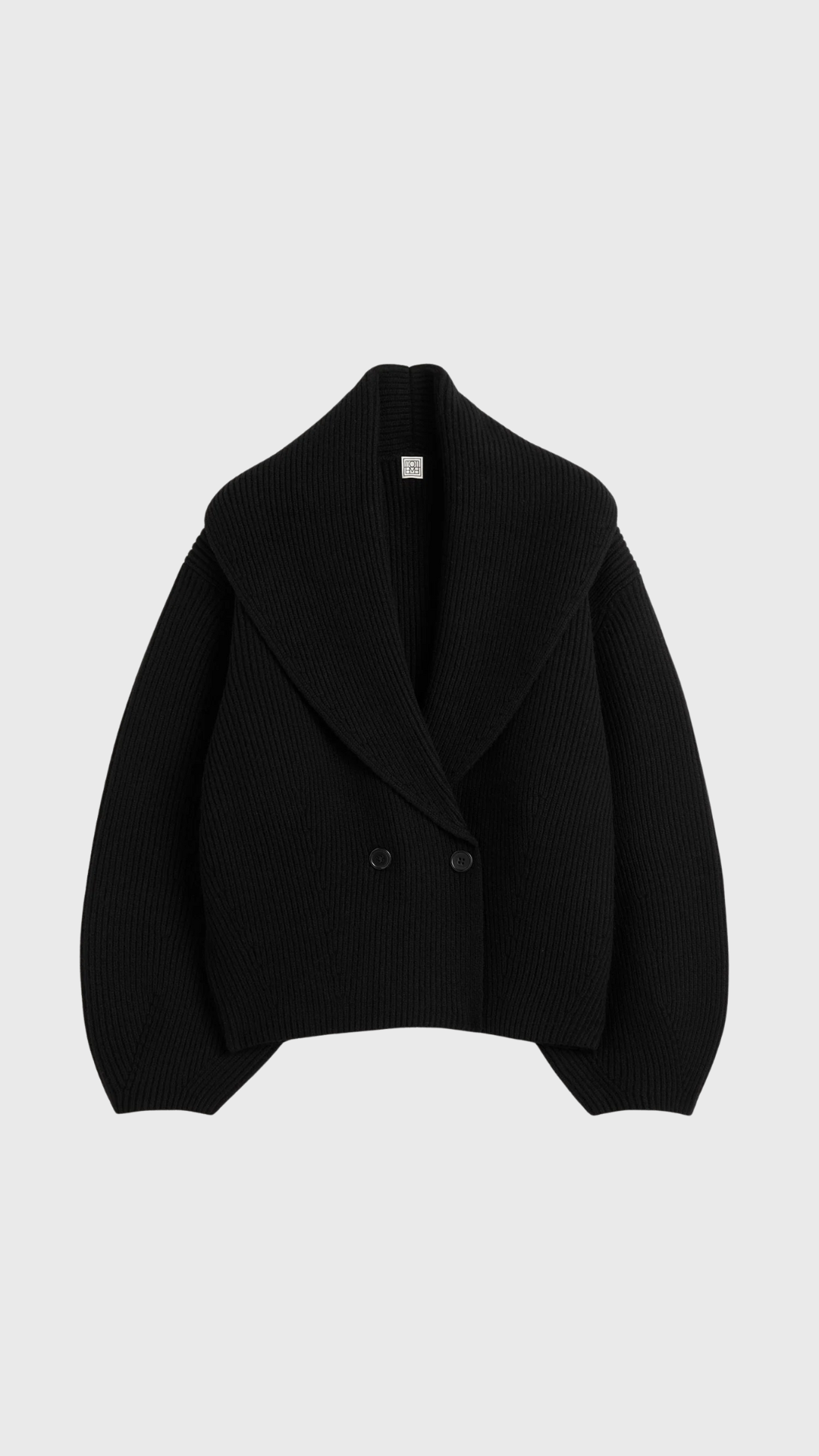 Toteme Shawl Lapel Cardigan in Black