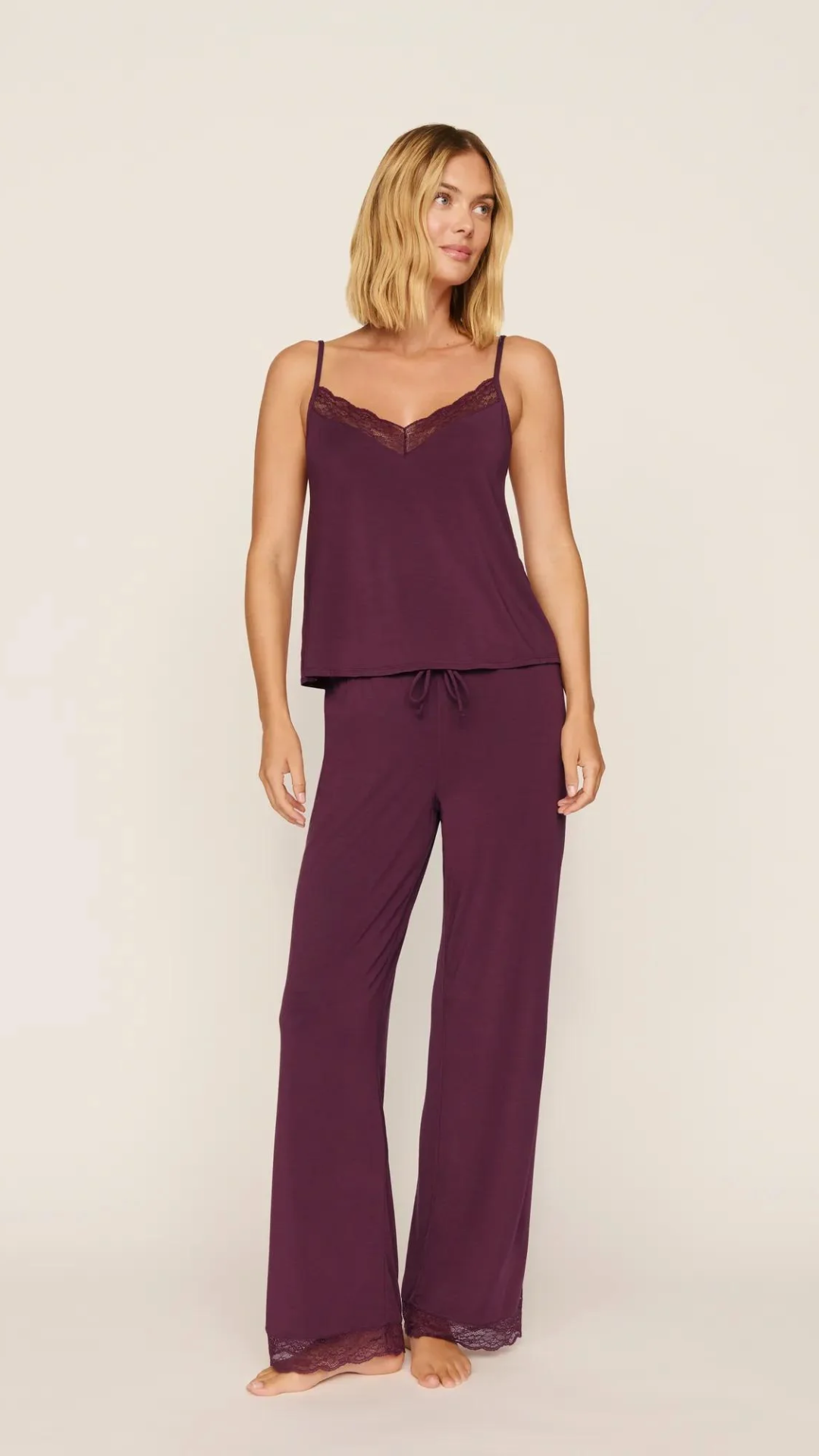 Eberjey Kari Cami & Pant PJ Set in Wildberry