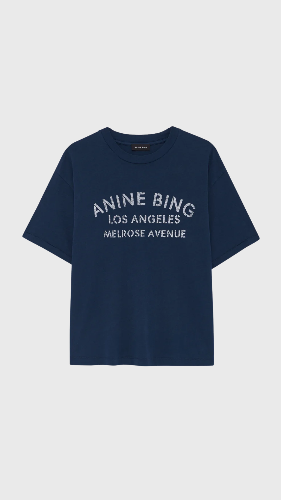 Anine Bing Cade Tee Melrose Stencil in Navy