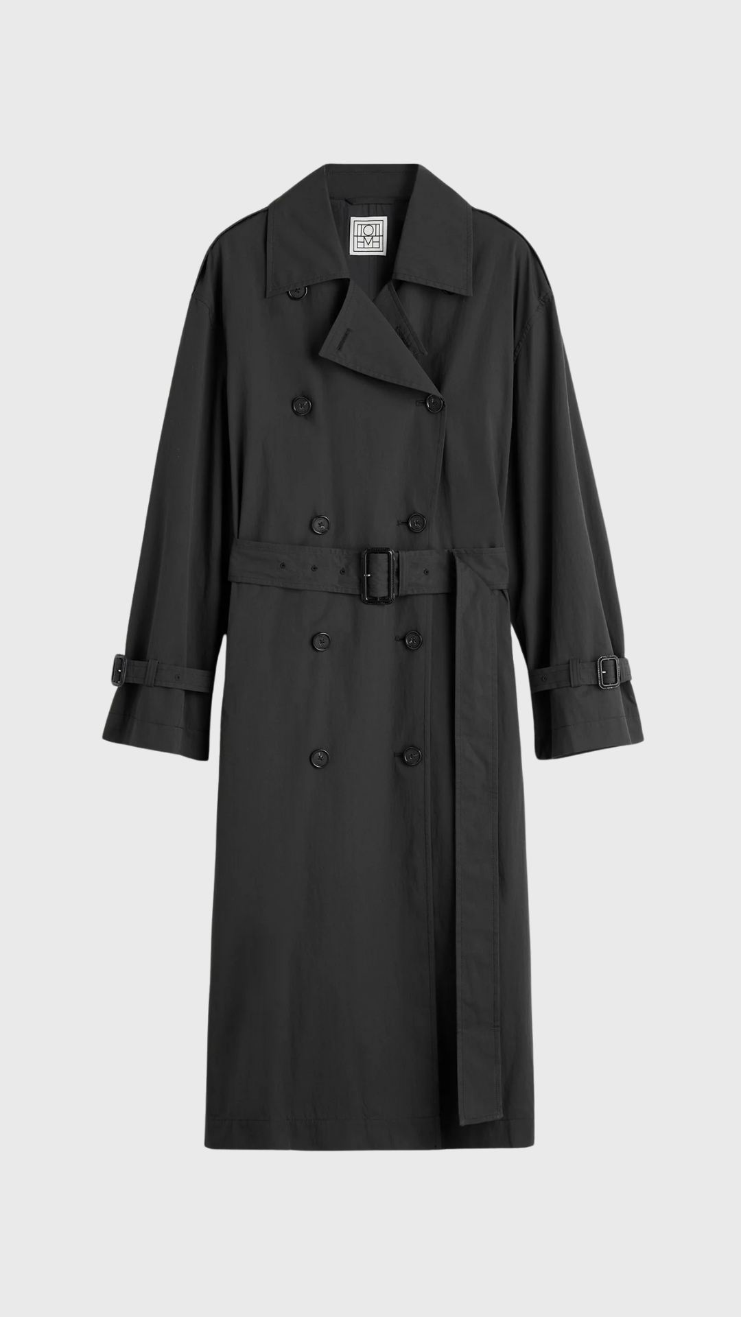 Toteme Crisp Summer Trench in Washed Black