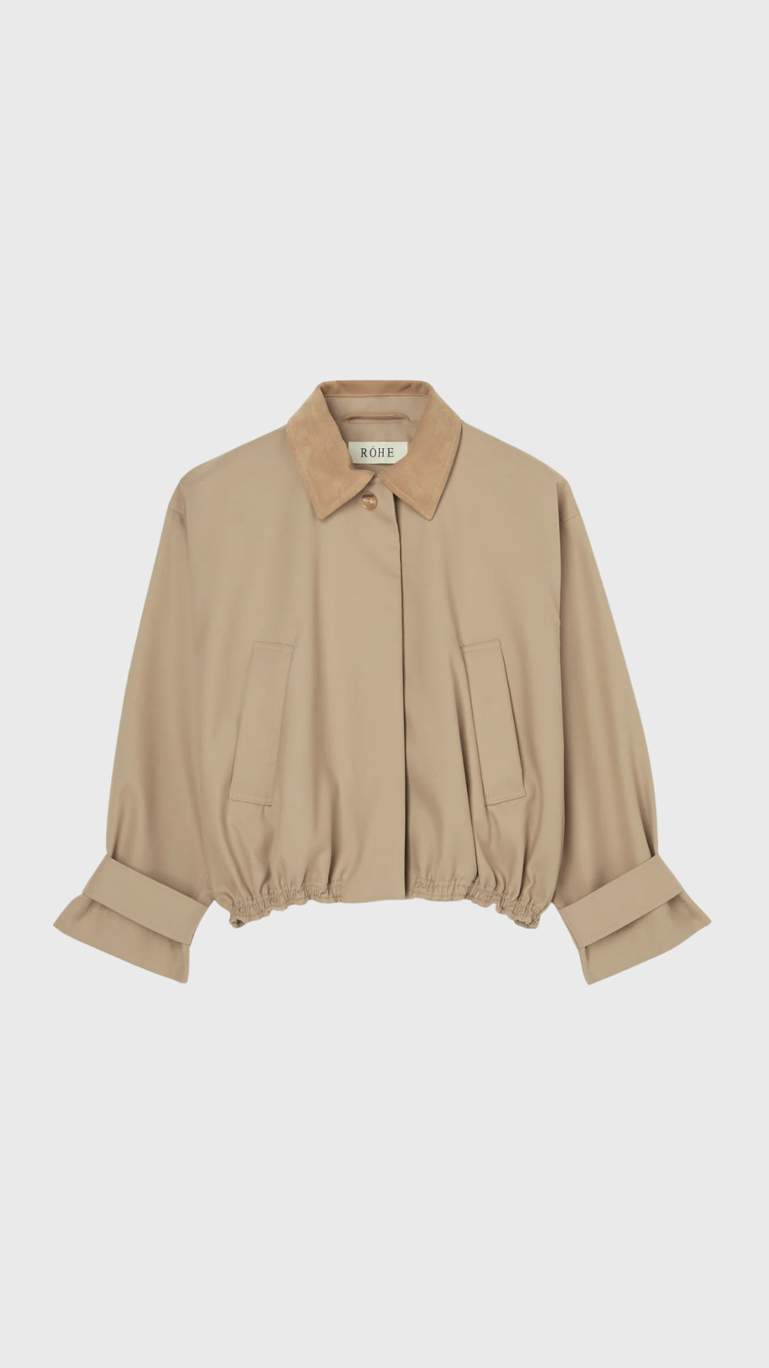 Róhe Suede Collar Blouson Jacket in Sand