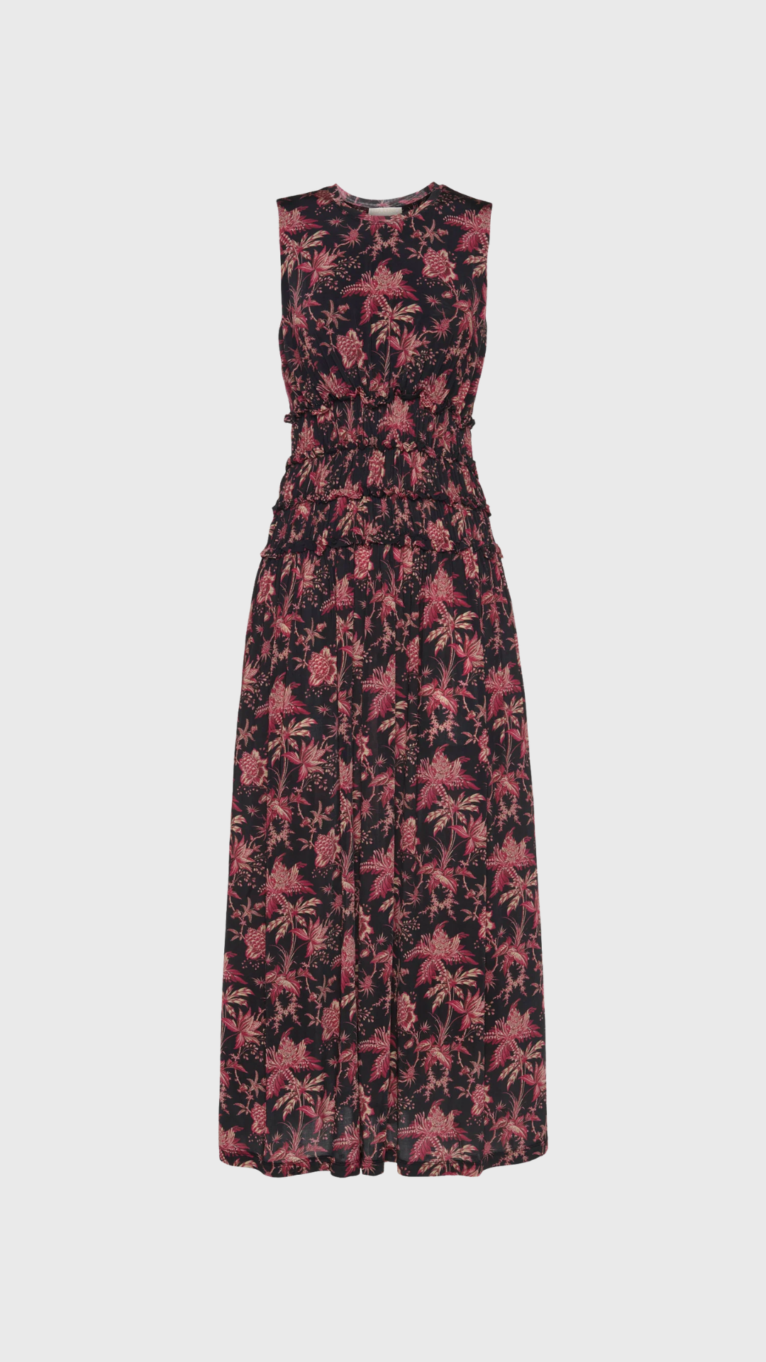 Ulla Johnson Kamaria Ruched Waist Dress in Midnight Lily