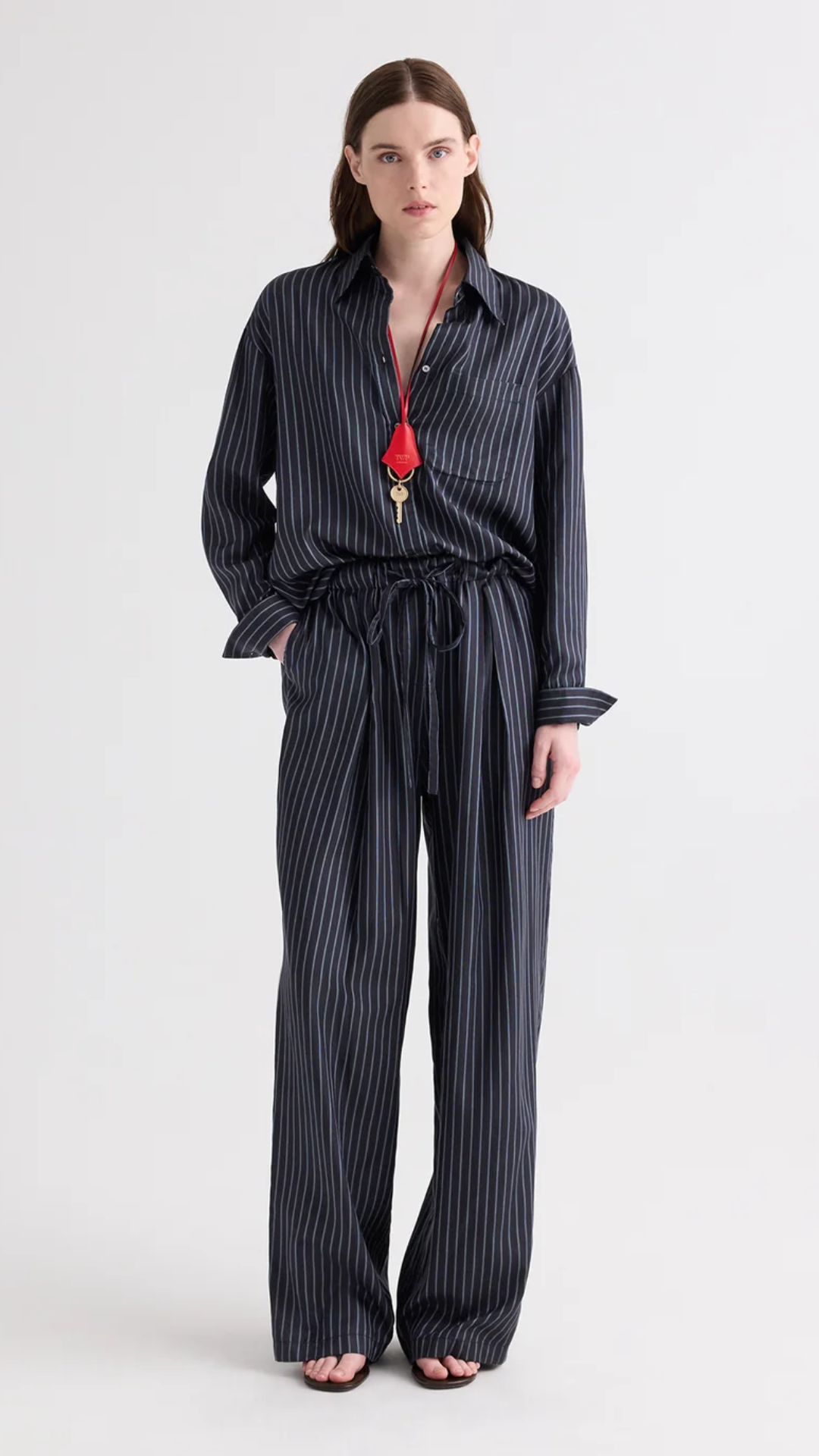 TWP PJ Pant in Blue Nights/Turkish Coffee