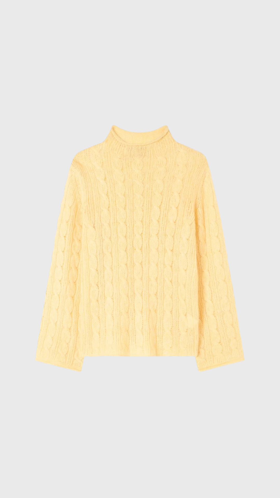 Guest In Residence Cable Mock Neck Top in Butter