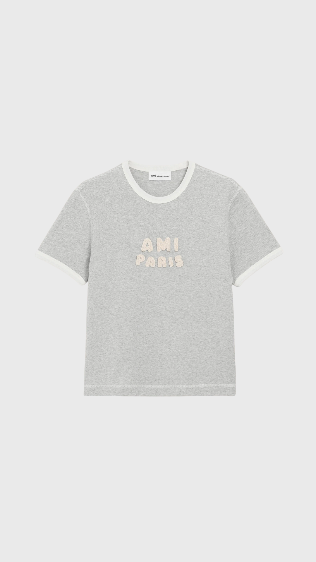 Ami Cotton Ami Paris Patch T-Shirt in Grey/White