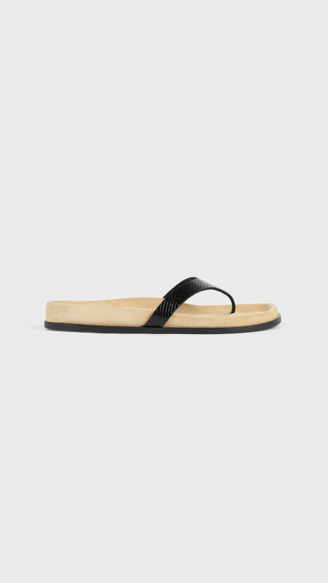 Toteme Swift Lizzard Embossed Sandals in Beige/Black