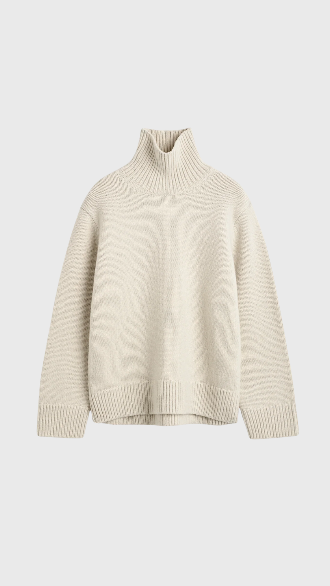 Toteme Oversized Lambswool Turtleneck in Almond